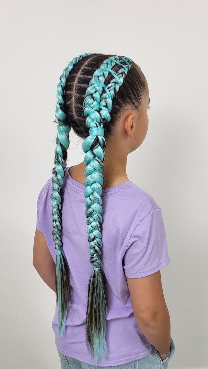 Stylish Dutch Braids for Softball Players — close-up