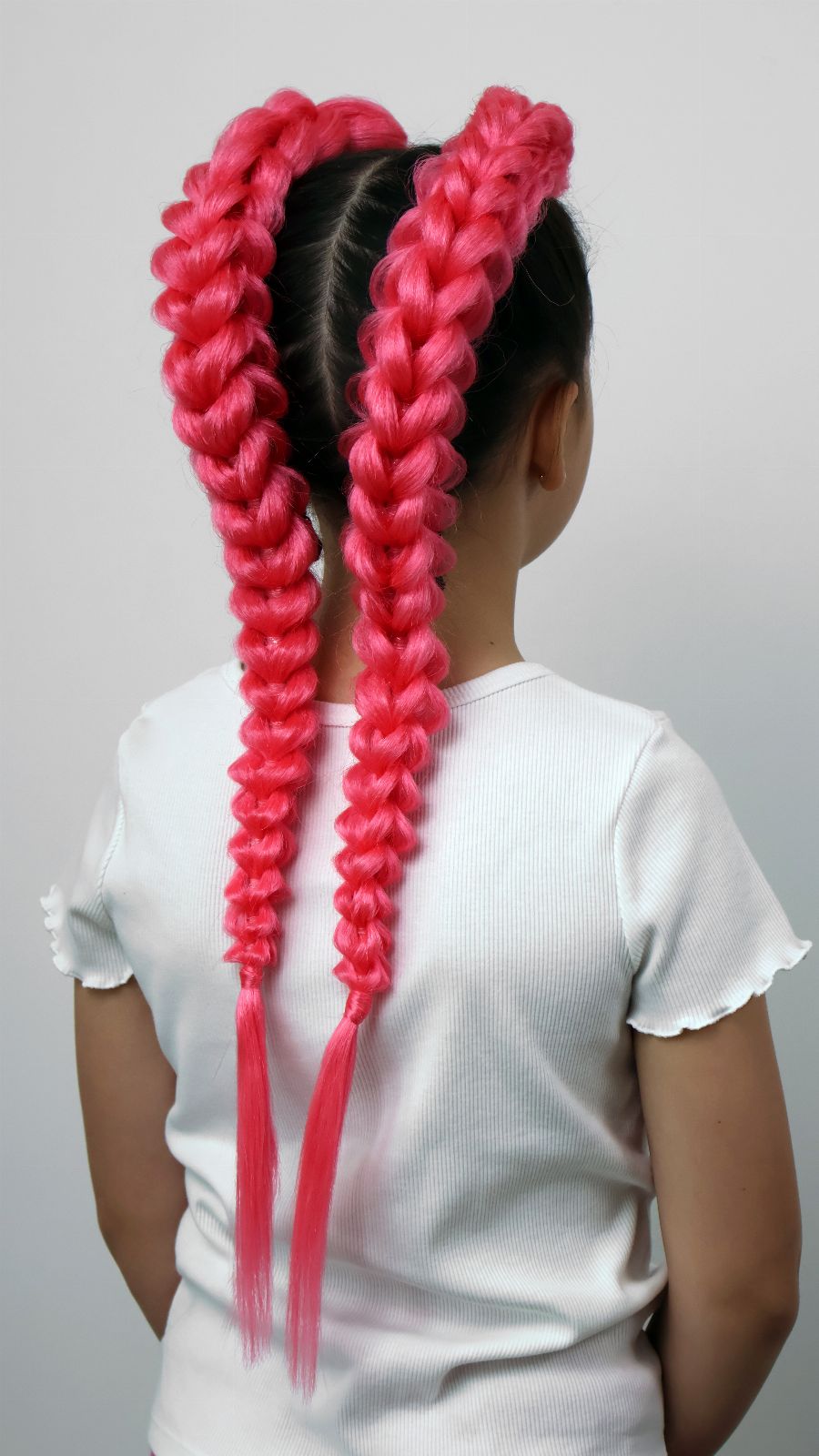 3D Braids with Synthetic Hair — close-up