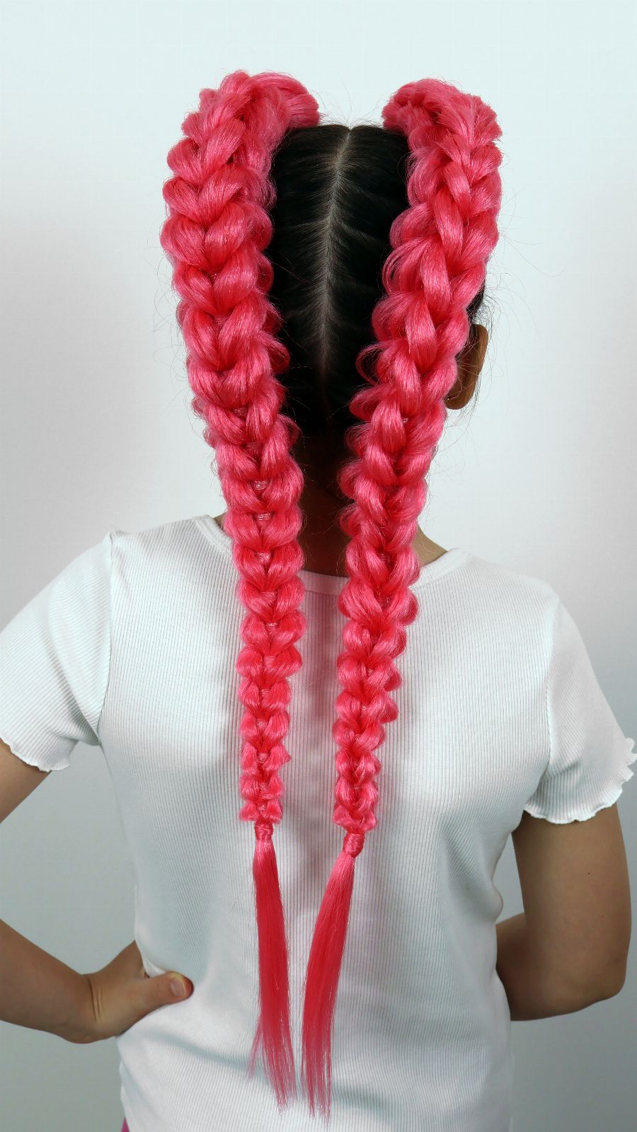 3D Braids with Synthetic Hair — in use