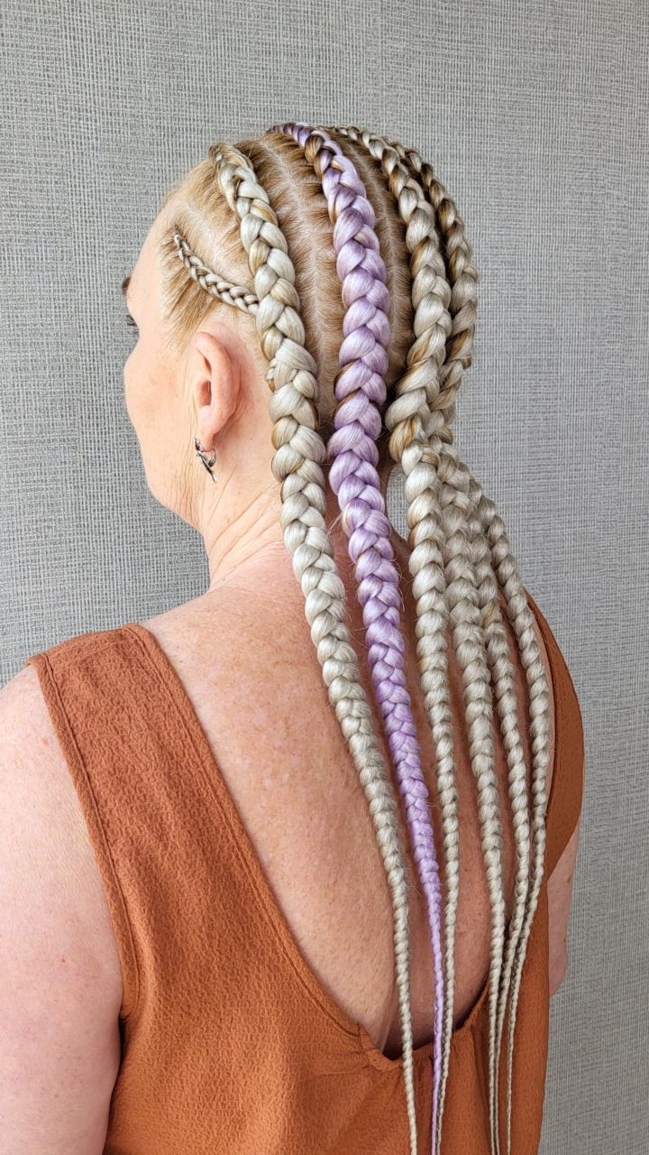 Perfect Feed-in Braids with Platinum Blonde Braiding Hair