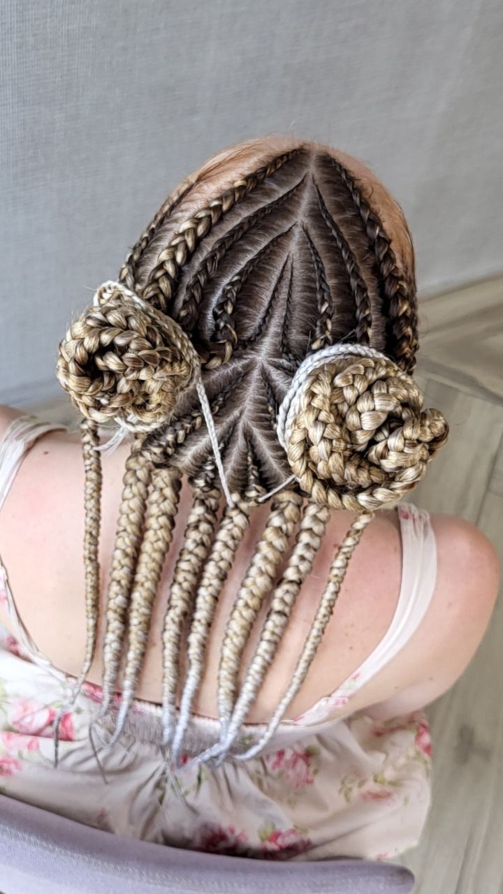 Popular Tribal Braids with Ombre Blonde Braiding Hair