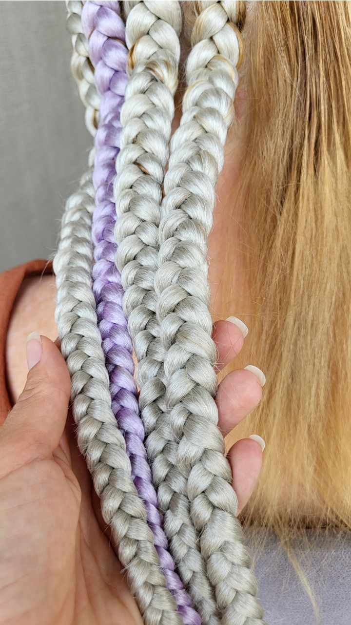 Perfect Feed-in Braids with Platinum Blonde Braiding Hair — styled look