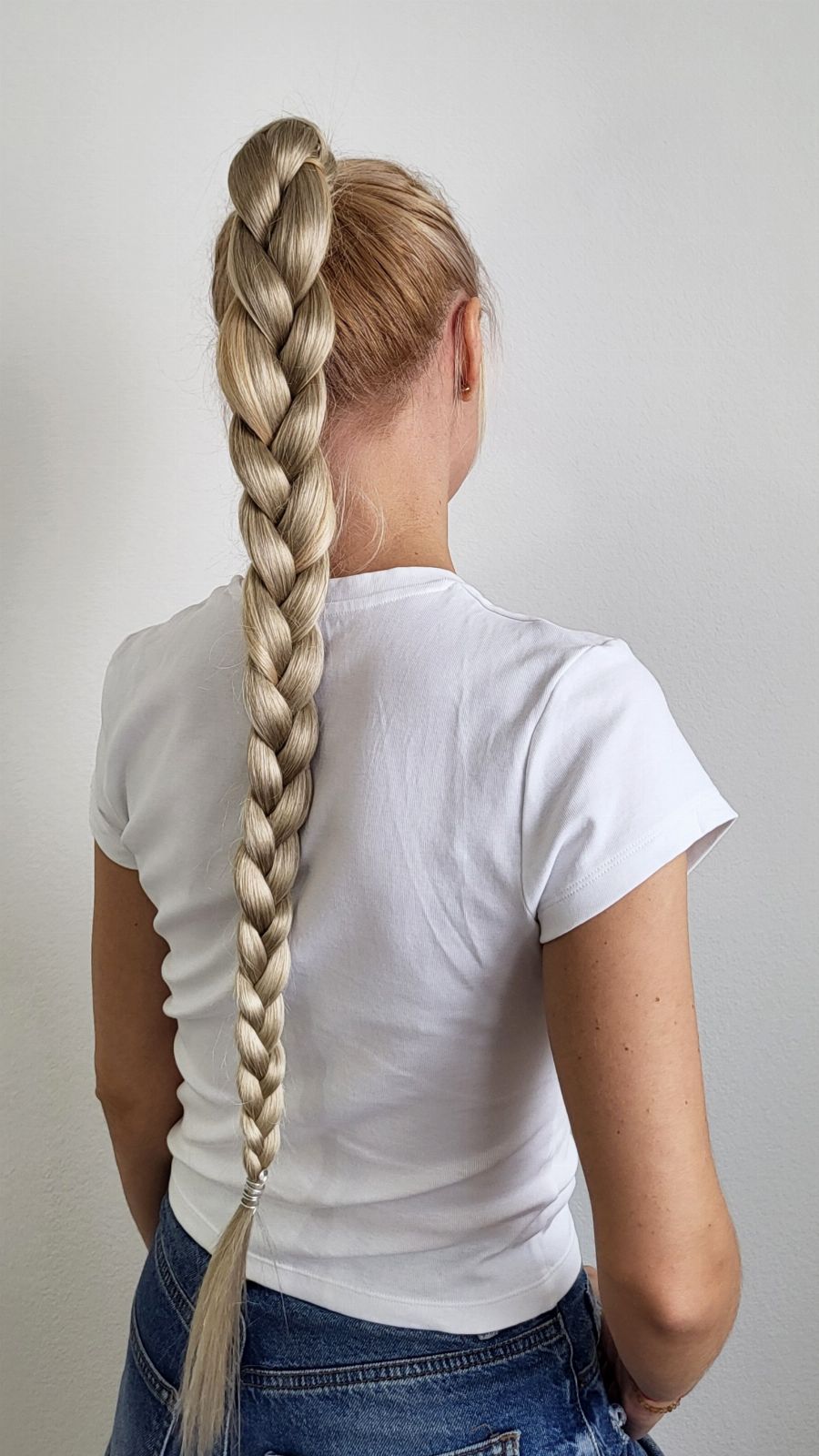 High Braided Ponytail — close-up