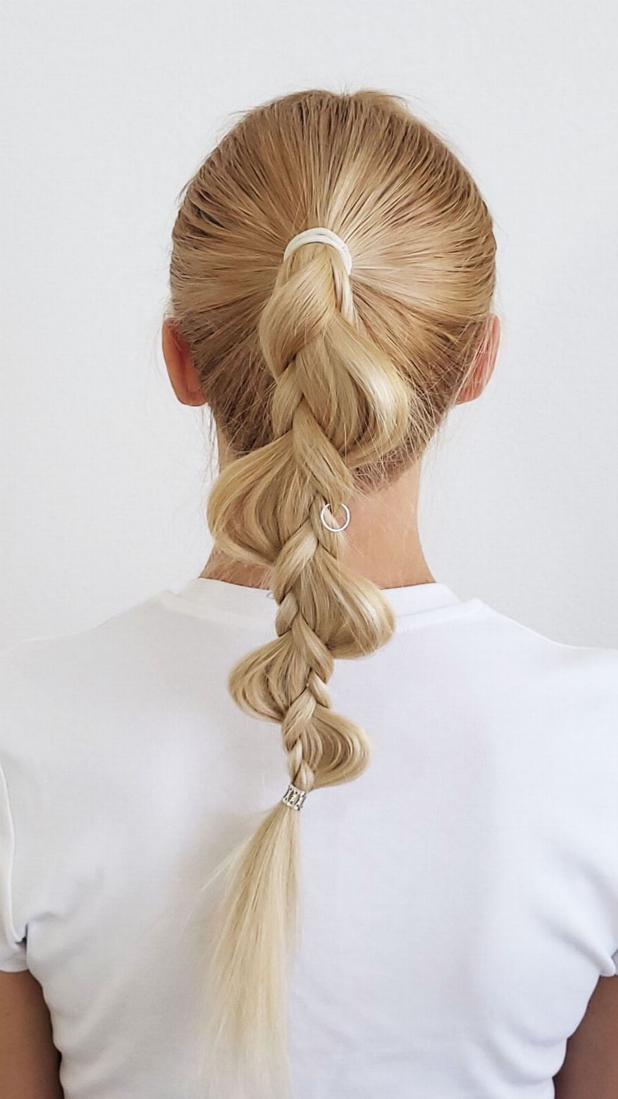 High Braided Ponytail on Natural Hair