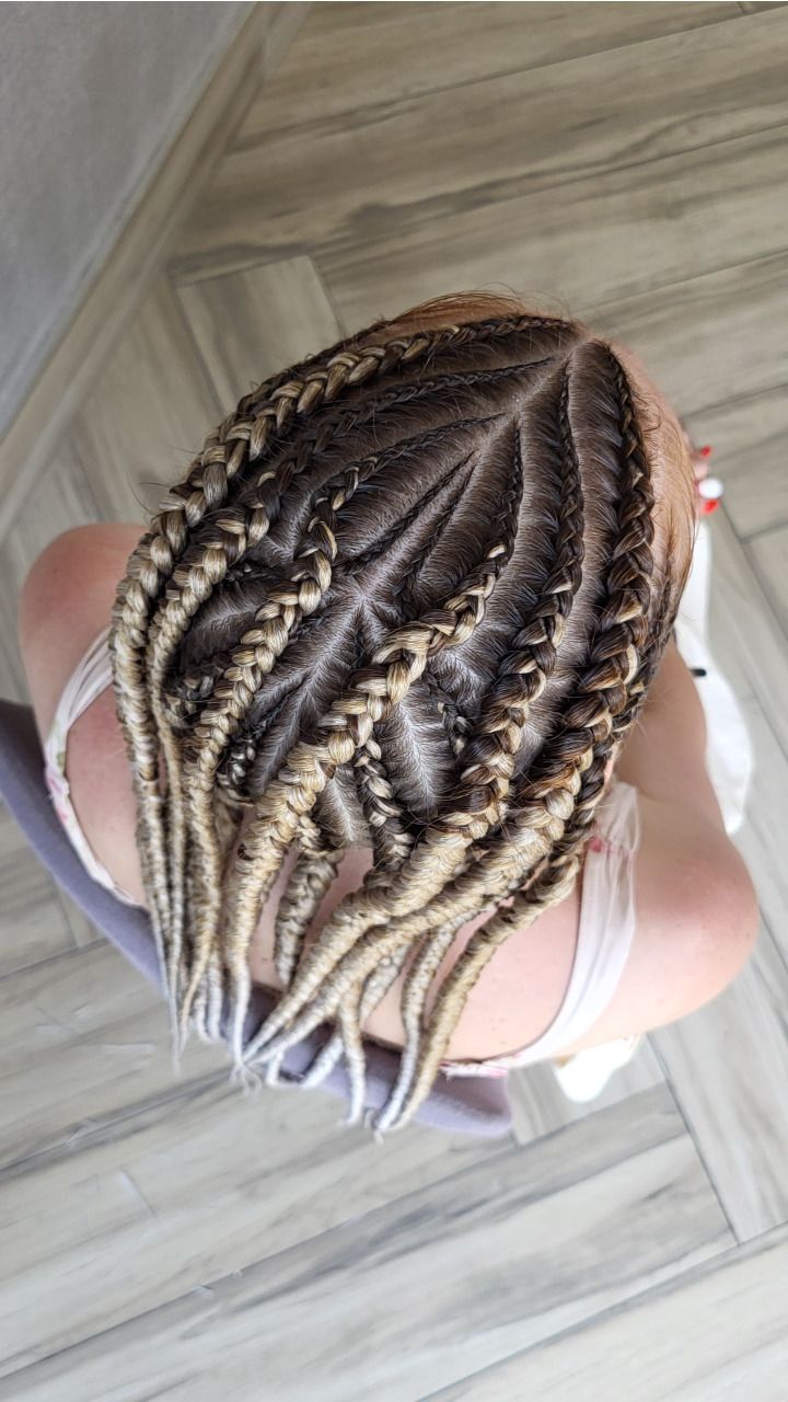 Popular Tribal Braids with Ombre Blonde Braiding Hair — styled look