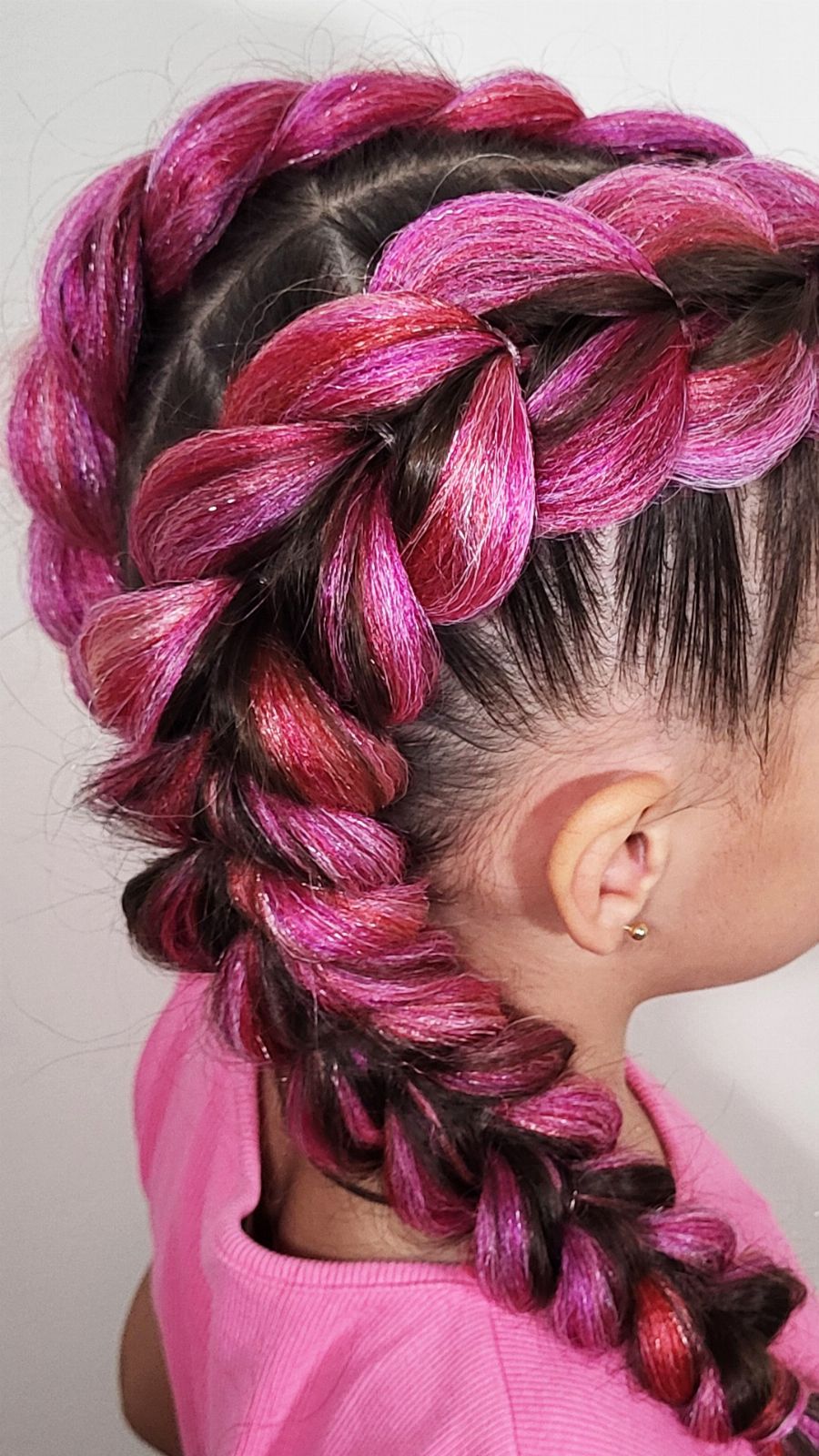 Dragon Braids with Braiding Hair — in use