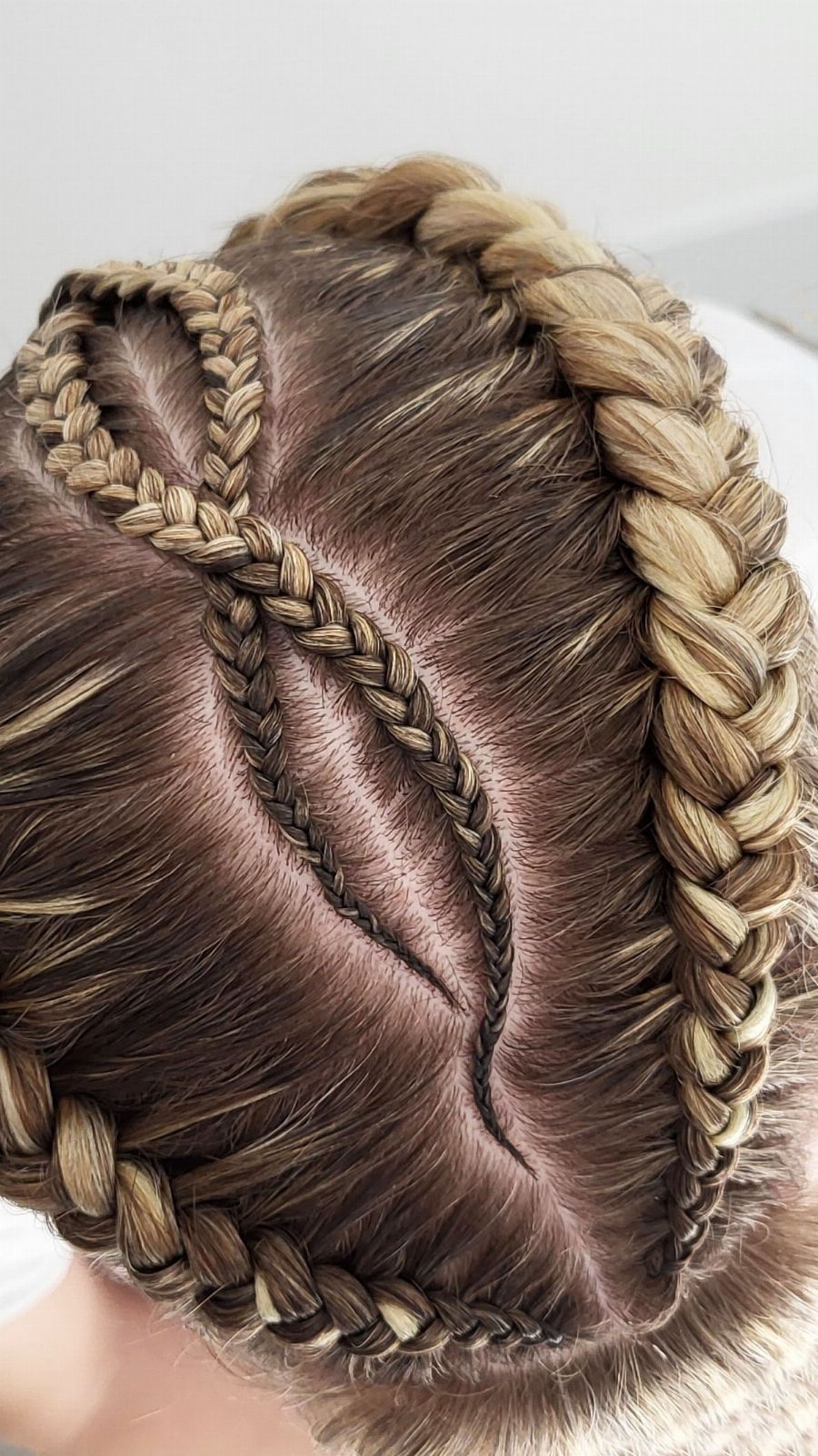 Dutch Braids and Cornrows with Braiding Hair — in use