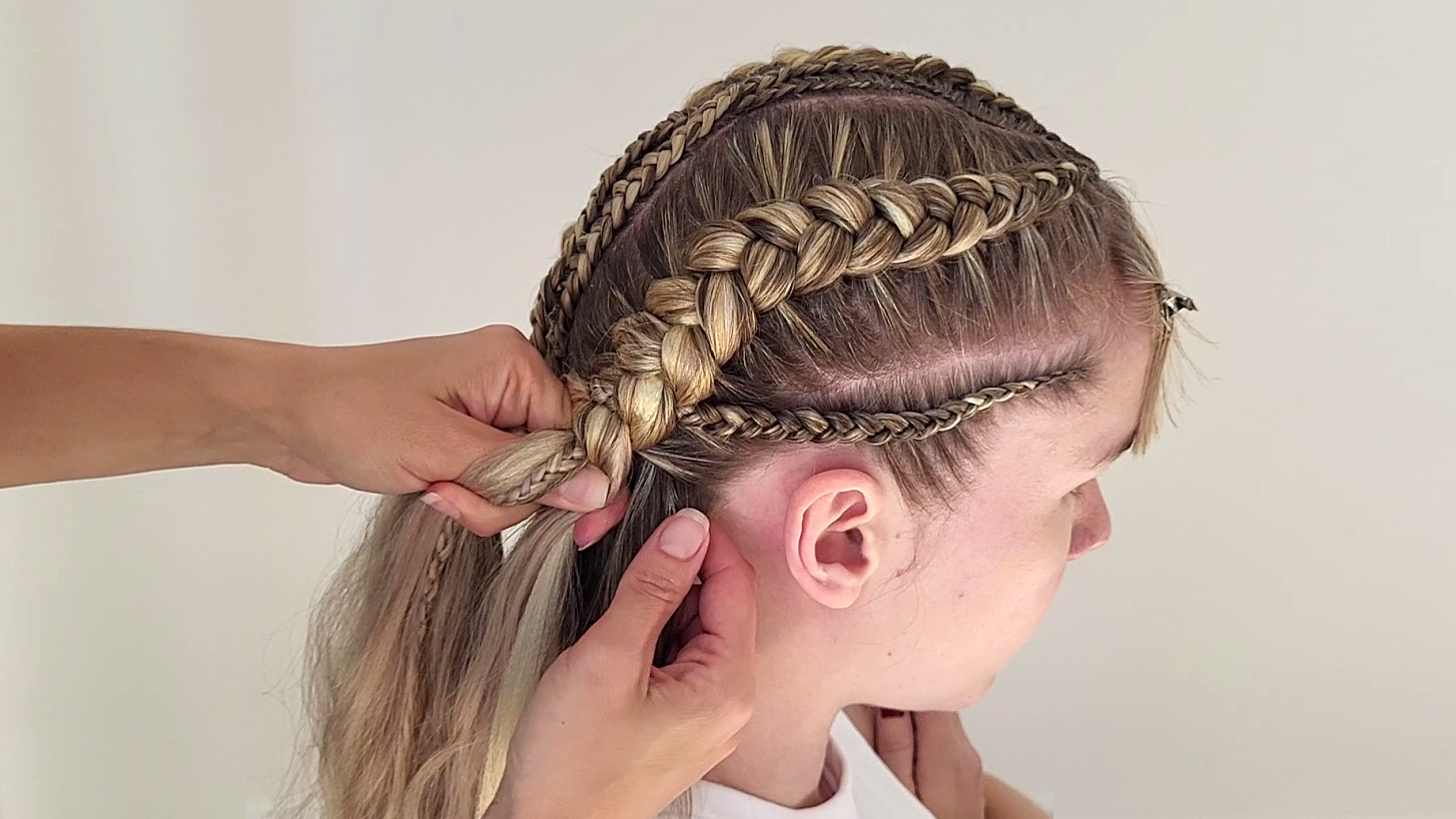 The Dutch Braiding Process — close-up