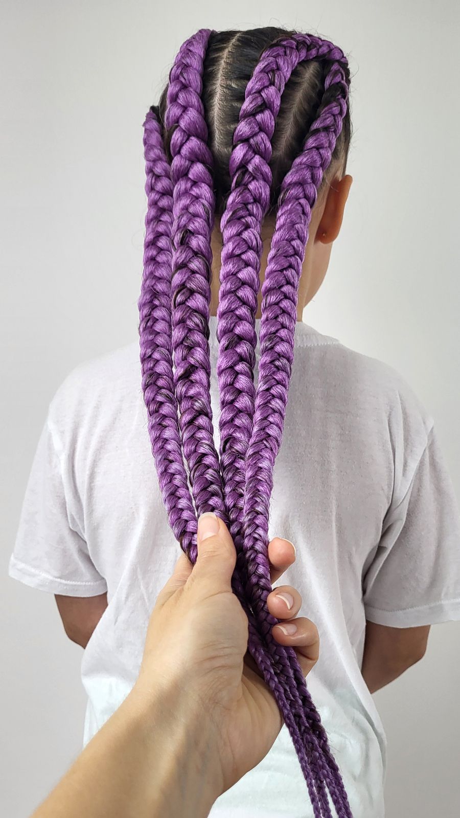 Criss-Cross Feed-In Braids — close-up