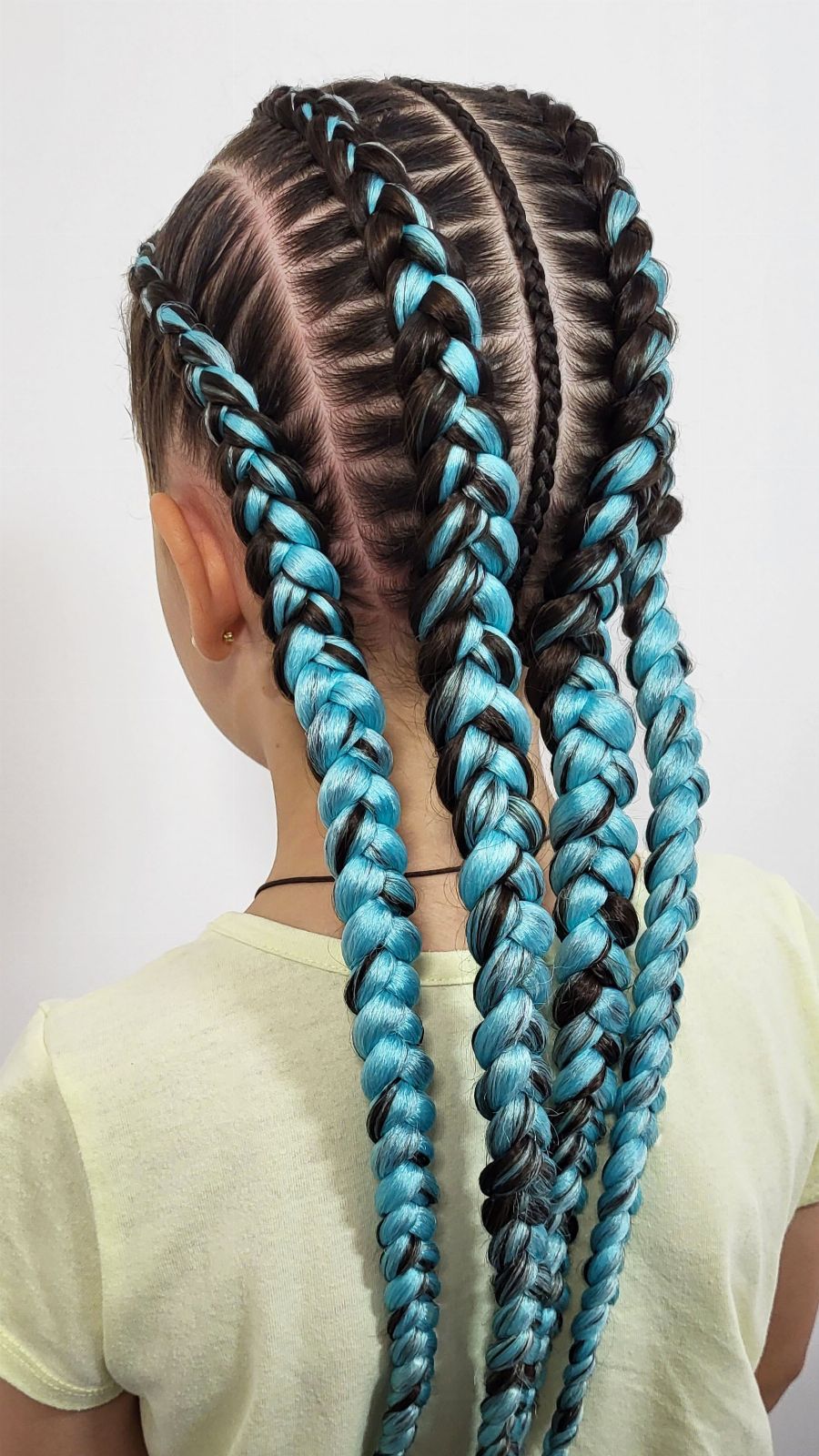 Feed-In Braids with Braiding Hair — in use