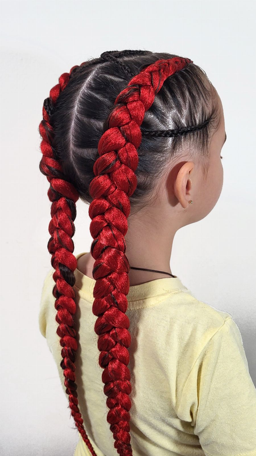 Festival Braids with a Decorative Pattern — close-up