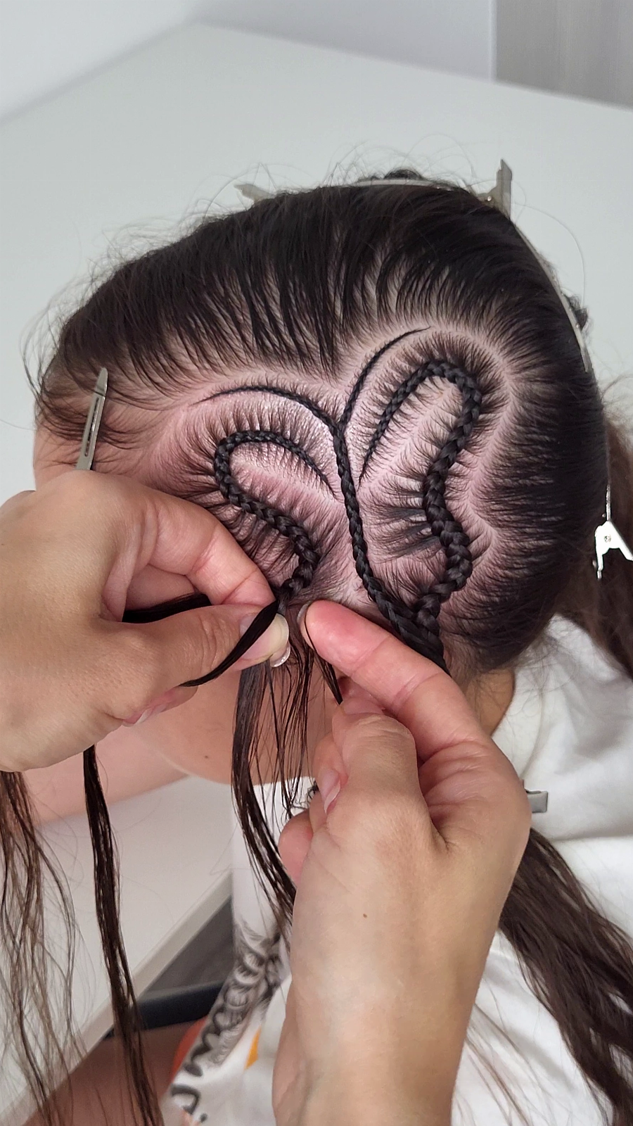 Side Butterfly Braid Design — close-up