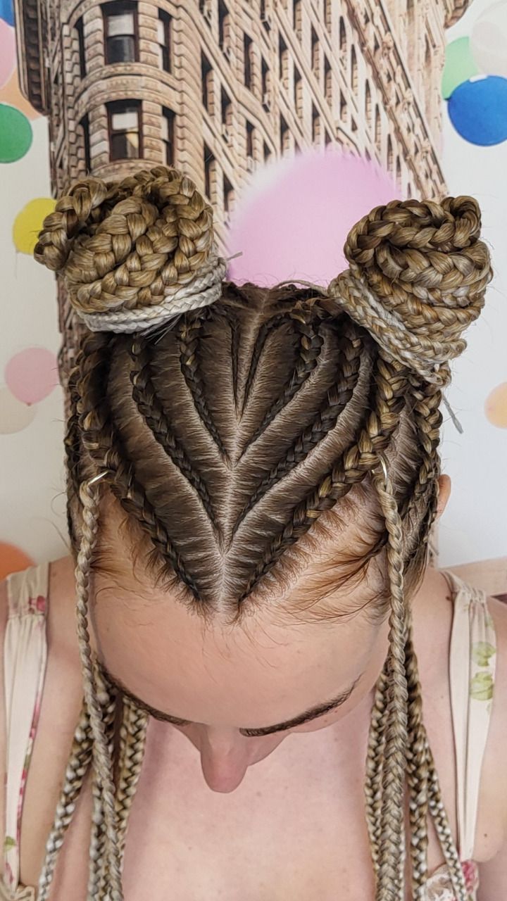 Creative Cornrow Designs with Ombre Blonde Braiding Hair