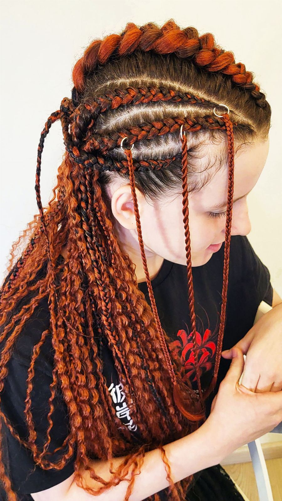 Viking Hairstyle with Boho Knotless Braids