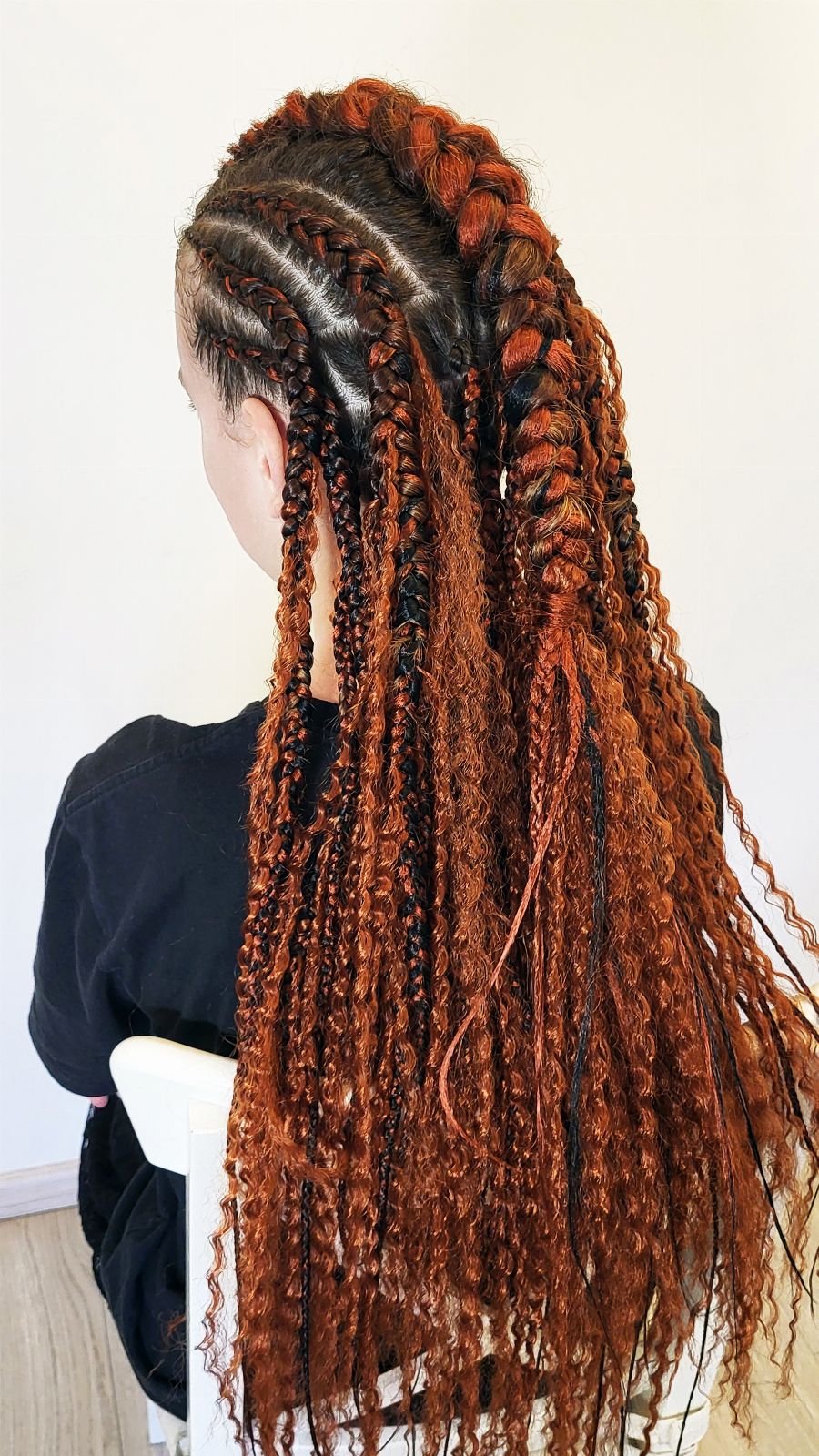 Viking Hairstyle with Boho Knotless Braids — in use