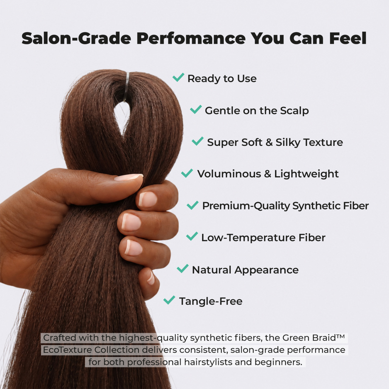 Premium Pre-Stretched Braiding Hair, Brown, 28 in, 10.5 oz
