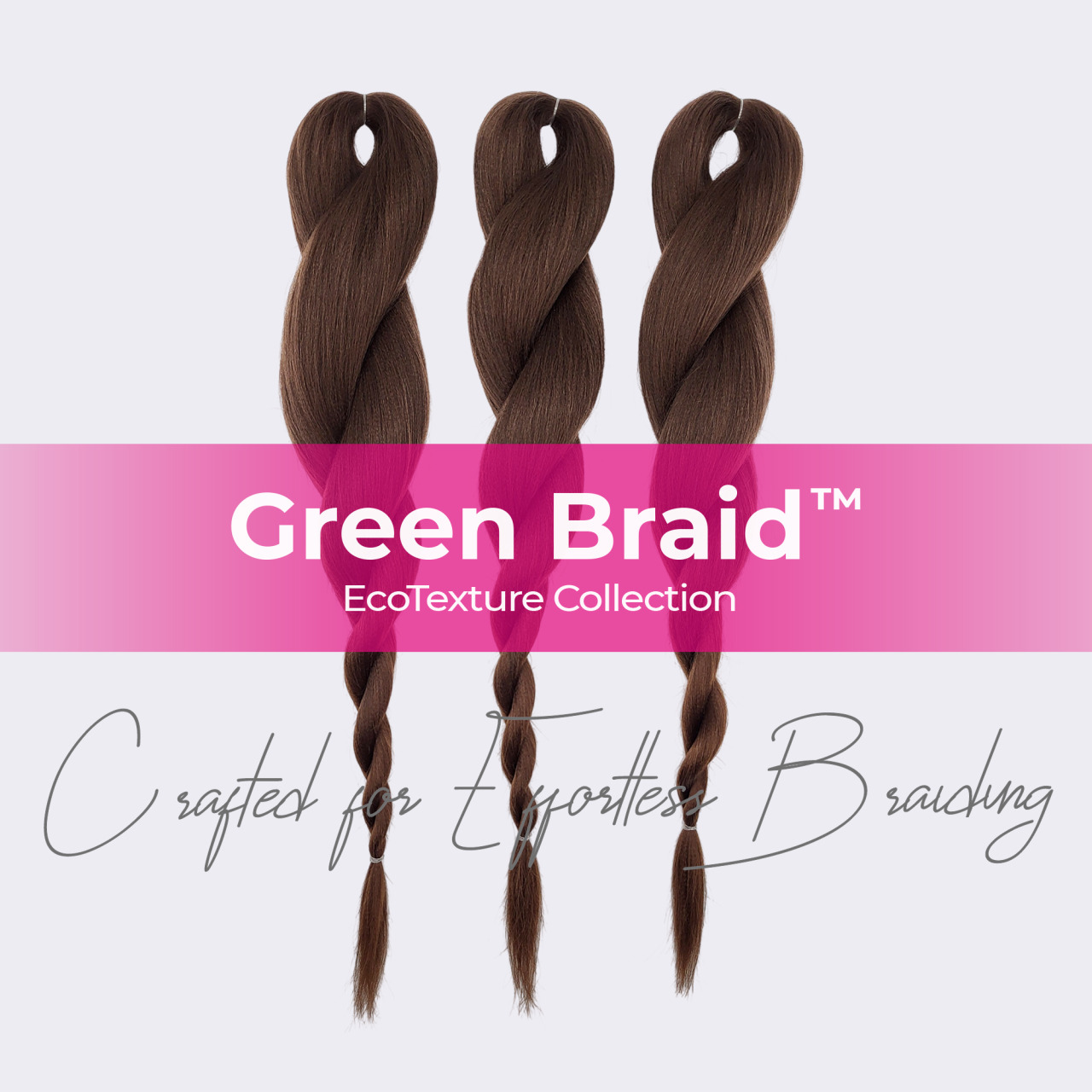 Premium Pre-Stretched Braiding Hair, Brown, 28 in, 10.5 oz