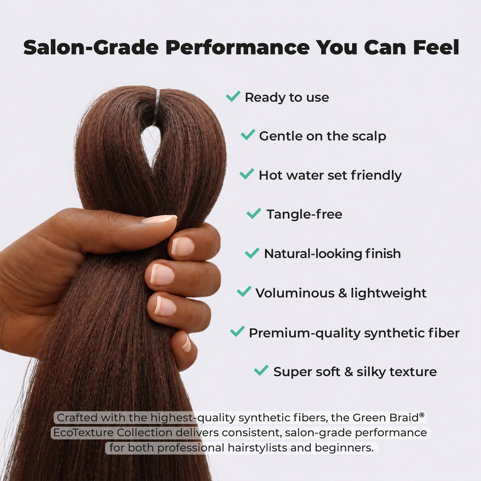 Brown Pre-Stretched Braiding Hair, 28 in (10.5 oz) — detail