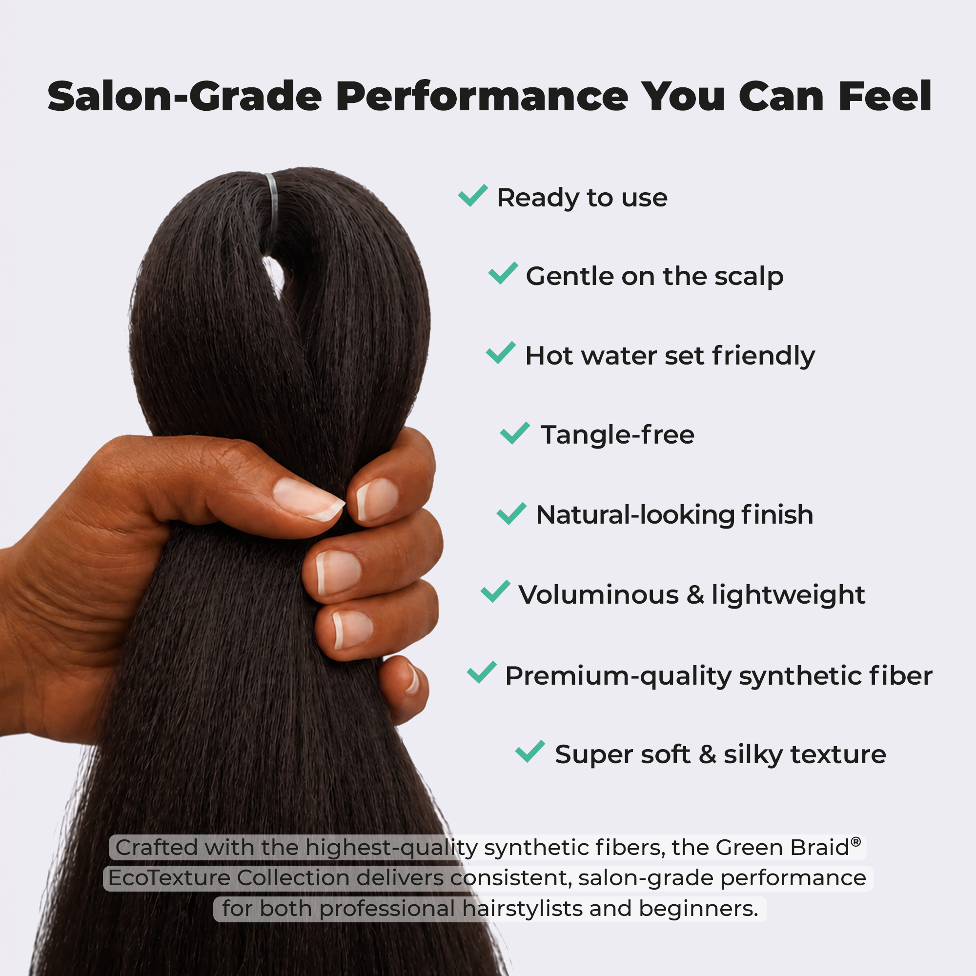 Dark Brown Pre-Stretched Braiding Hair, 28 in (10.5 oz) — detail