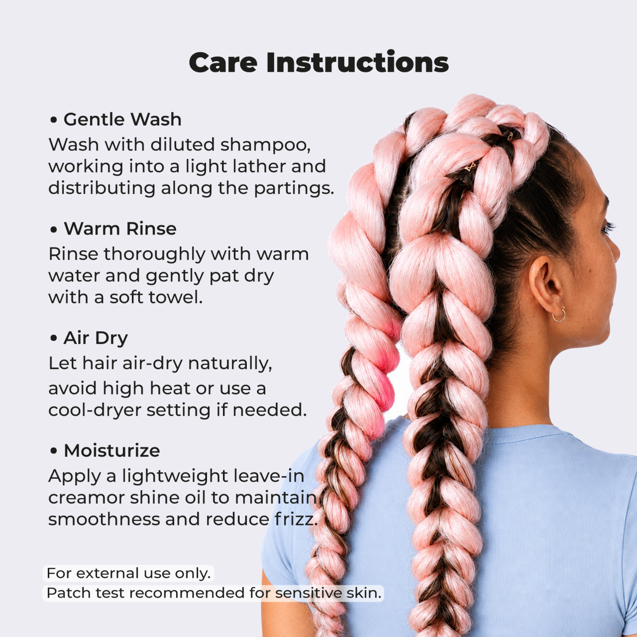 Light Pink Pre-Stretched Braiding Hair, 28 in (10.5 oz) — in the pack