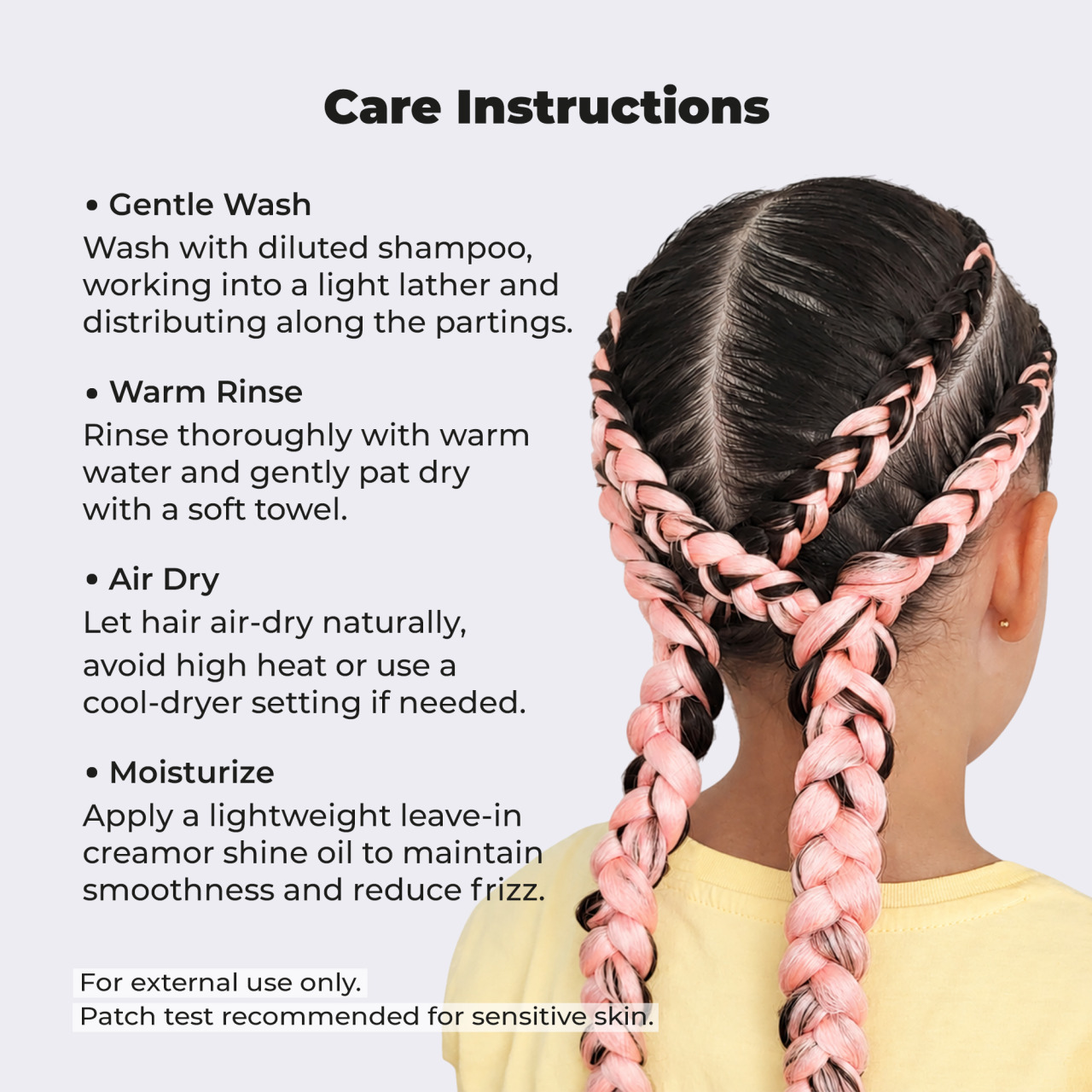 Premium Pre-Stretched Braiding Hair, Light Pink, 28 in, 10.5 oz