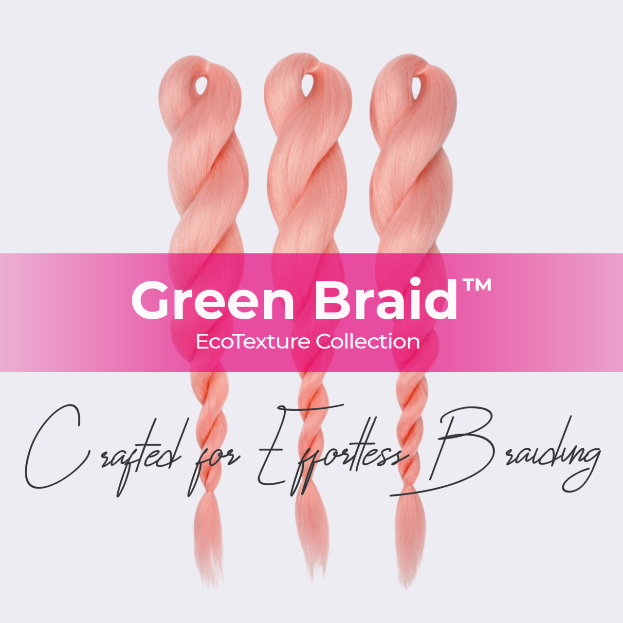 Premium Pre-Stretched Braiding Hair, Light Pink, 28 in, 10.5 oz