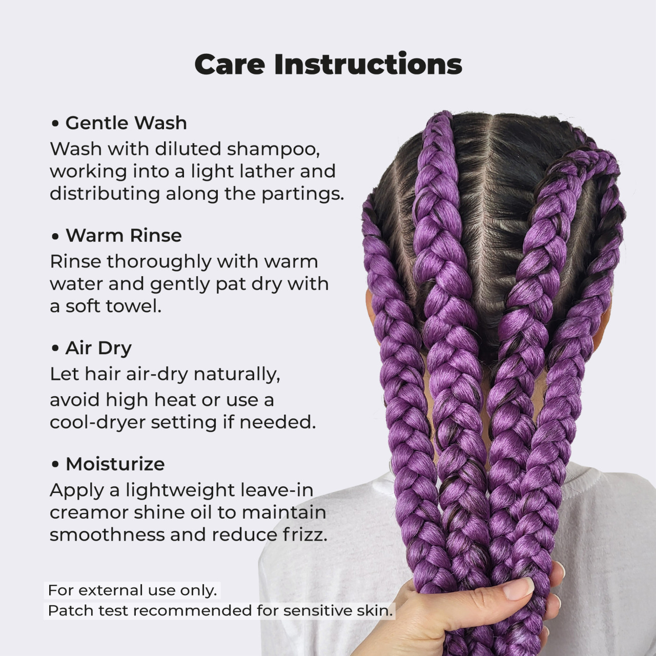 Premium Pre-Stretched Braiding Hair, Purple, 28 in, 10.5 oz