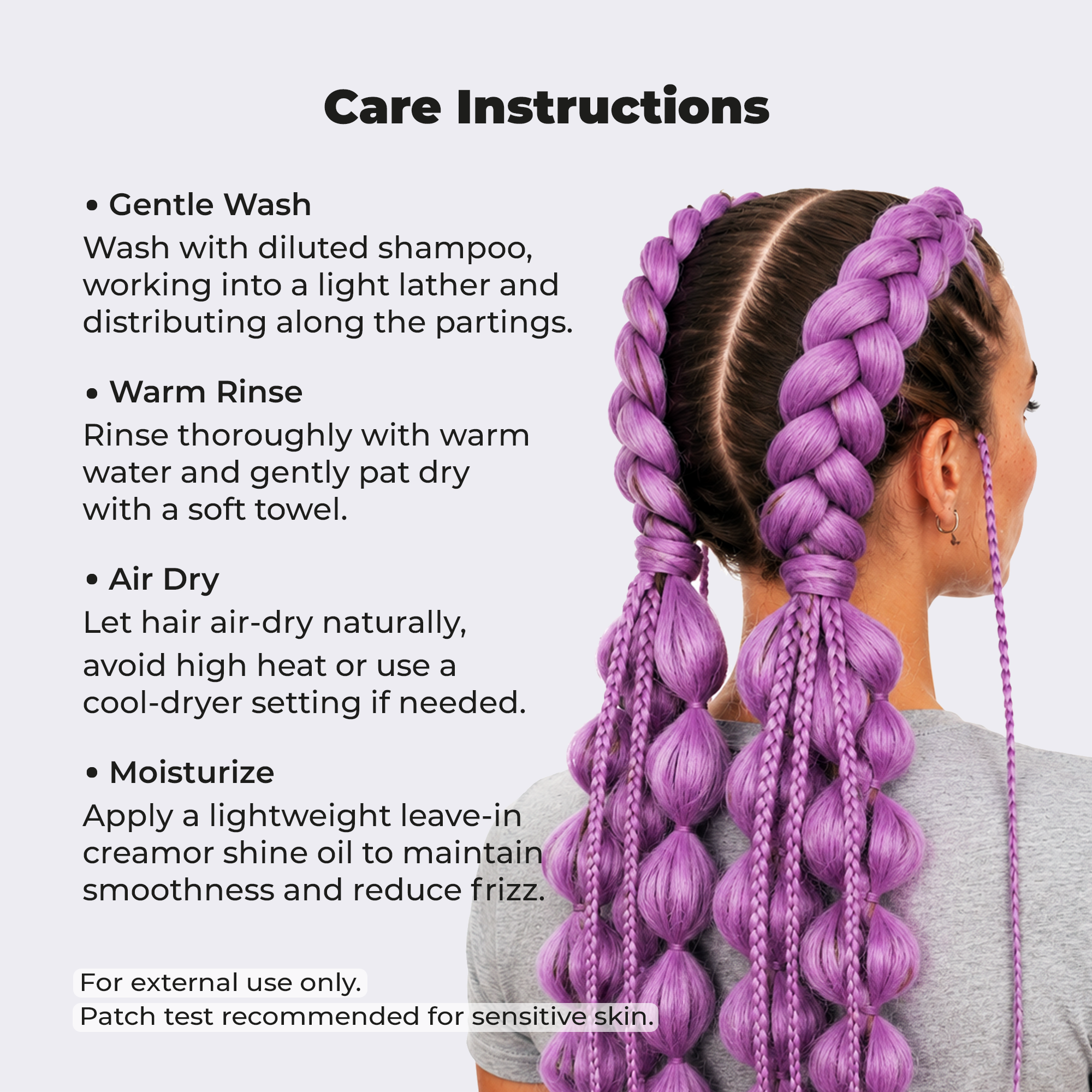 Purple Pre-Stretched Braiding Hair, 28 in (10.5 oz) — in the pack