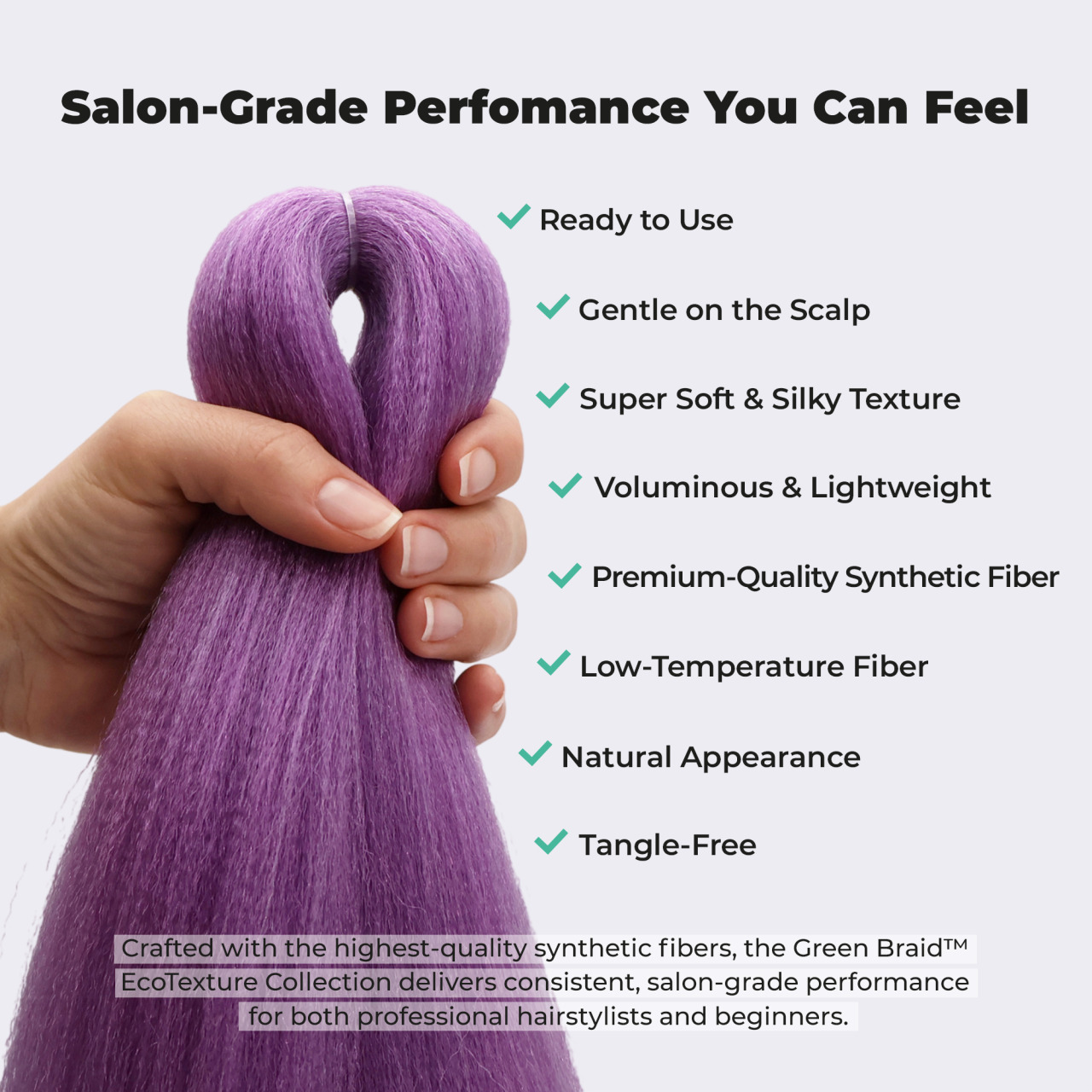 Premium Pre-Stretched Braiding Hair, Purple, 28 in, 10.5 oz