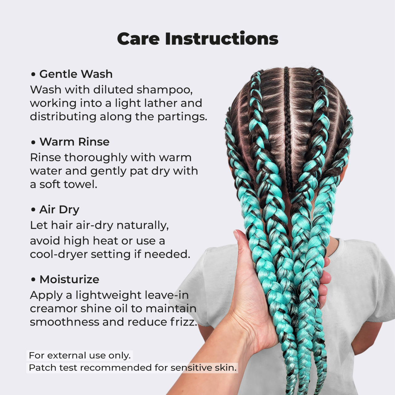 Premium Pre-Stretched Braiding Hair, Mint, 28 in, 10.5 oz