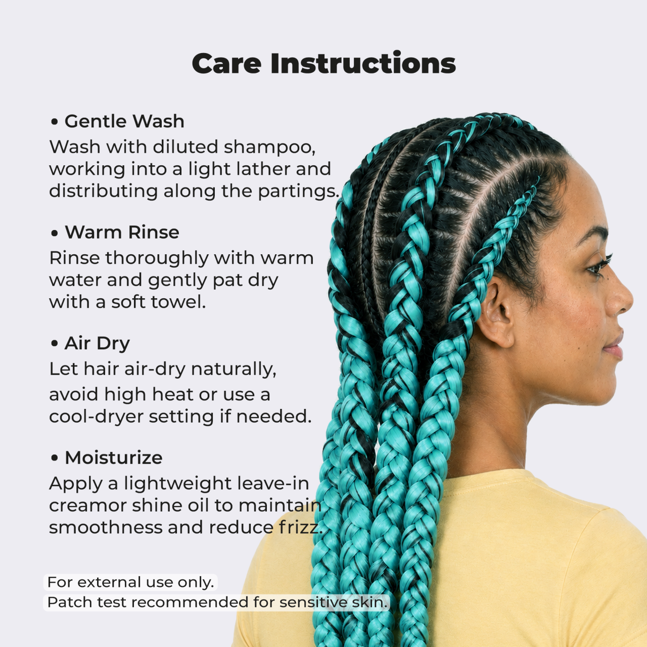 Mint Pre-Stretched Braiding Hair, 28 in (10.5 oz) — in the pack