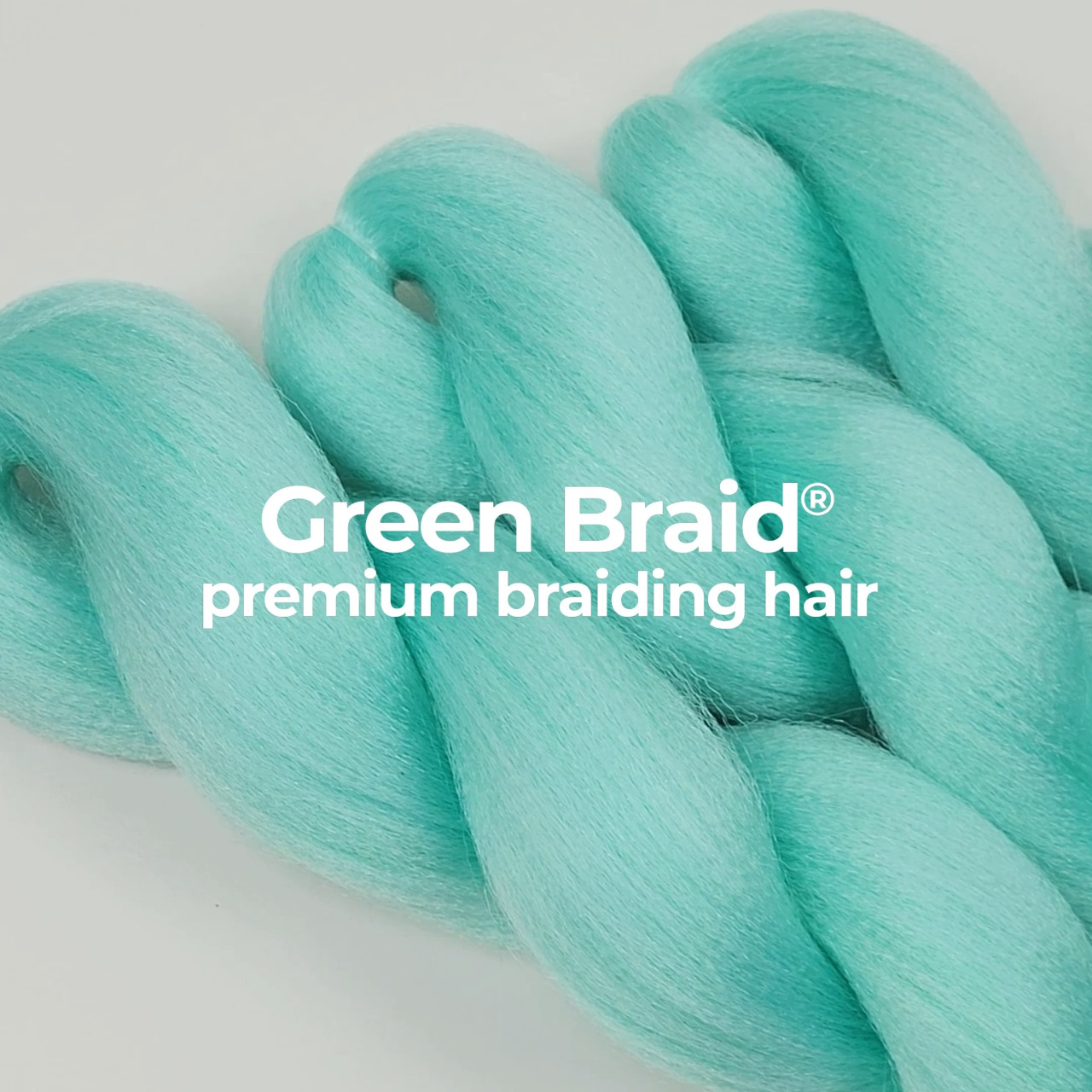 Mint Pre-Stretched Braiding Hair, 28 in (10.5 oz) — close-up