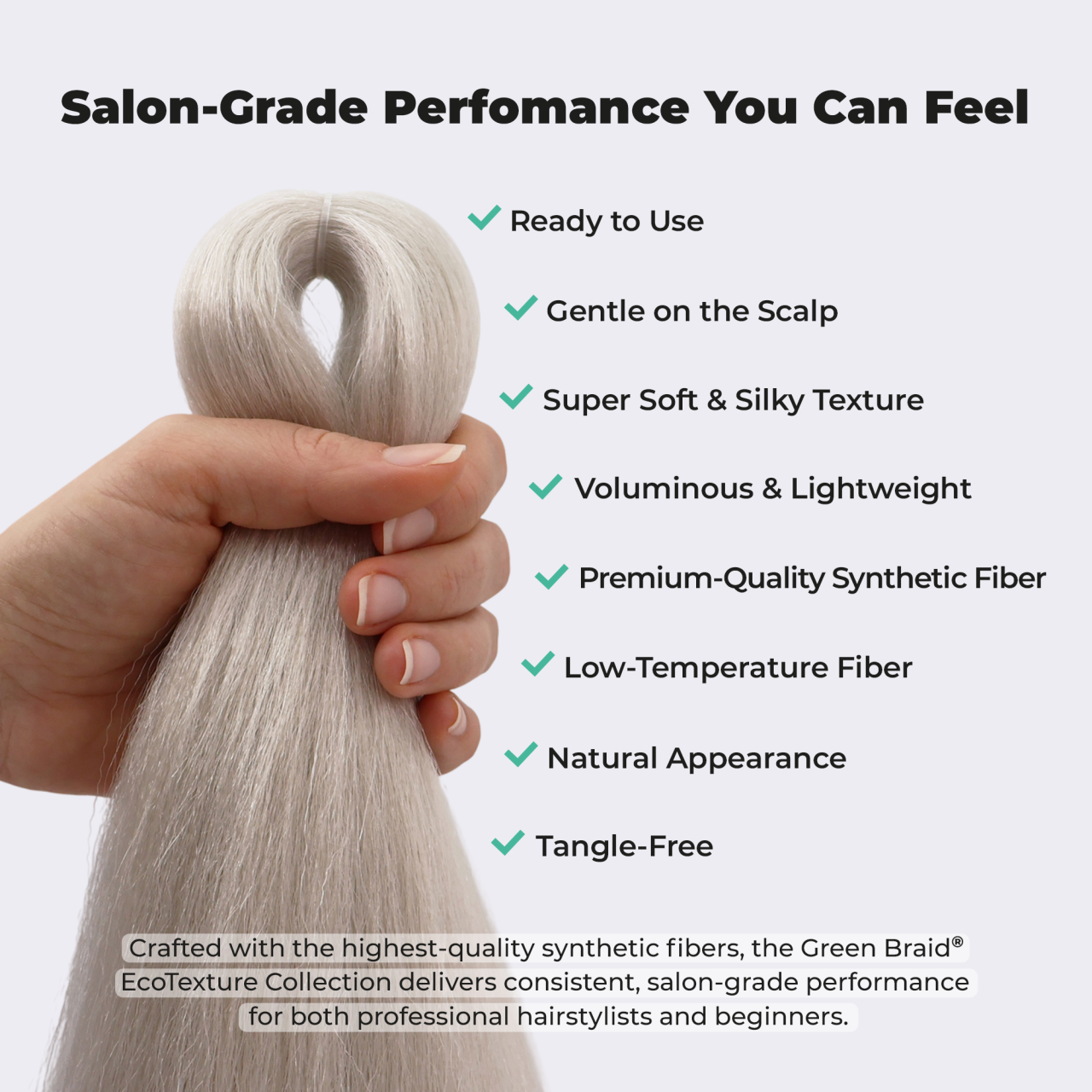 Premium Platinum Blonde Pre-Stretched Braiding Hair, 28 in (10.5 oz) — detail
