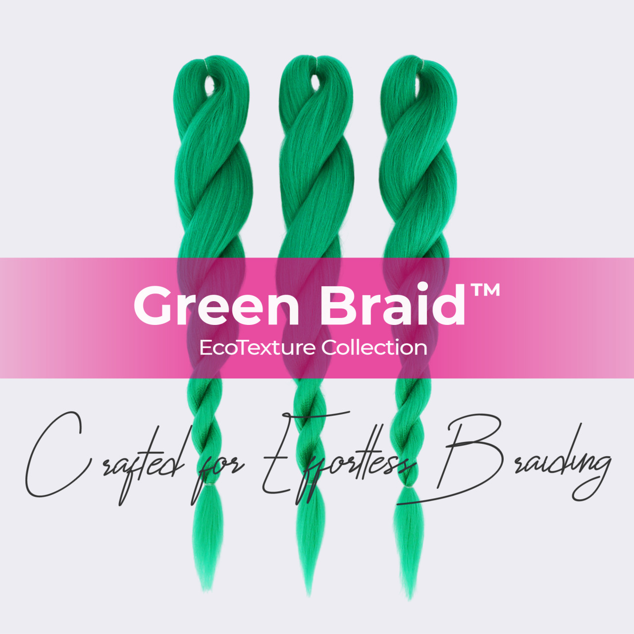 Premium Pre-Stretched Braiding Hair, Green, 28 in, 10.5 oz