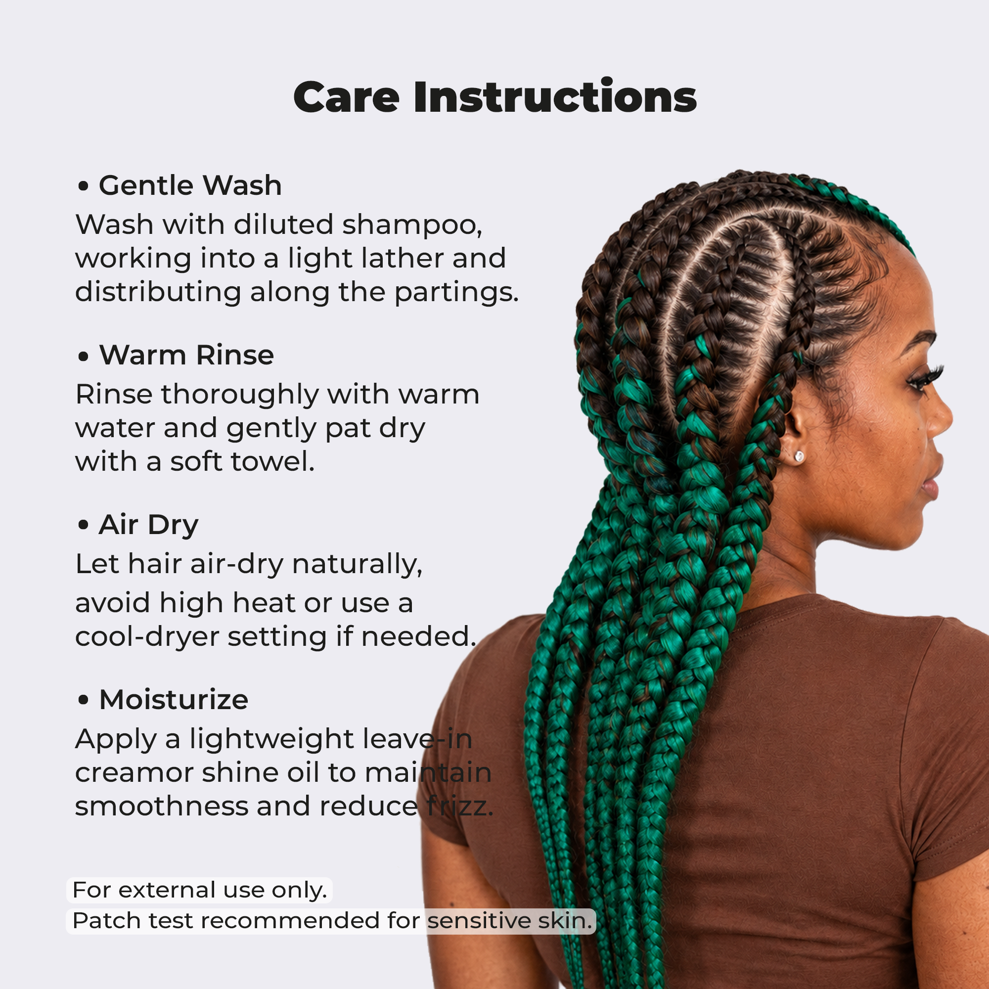 Green Pre-Stretched Braiding Hair, 28 in (10.5 oz) — in the pack