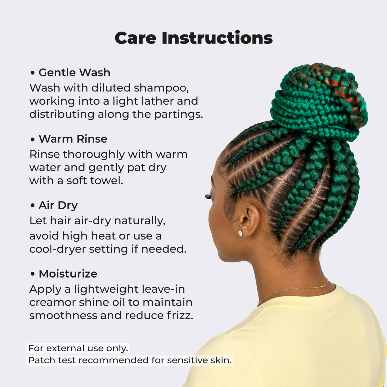 Premium Green Pre-Stretched Braiding Hair, 28 in (10.5 oz) — alternate view