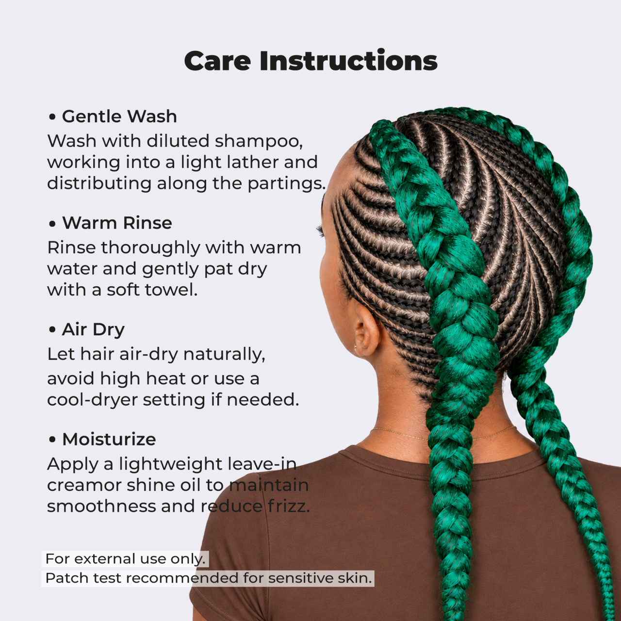 Premium Pre-Stretched Braiding Hair, Green, 28 in, 10.5 oz