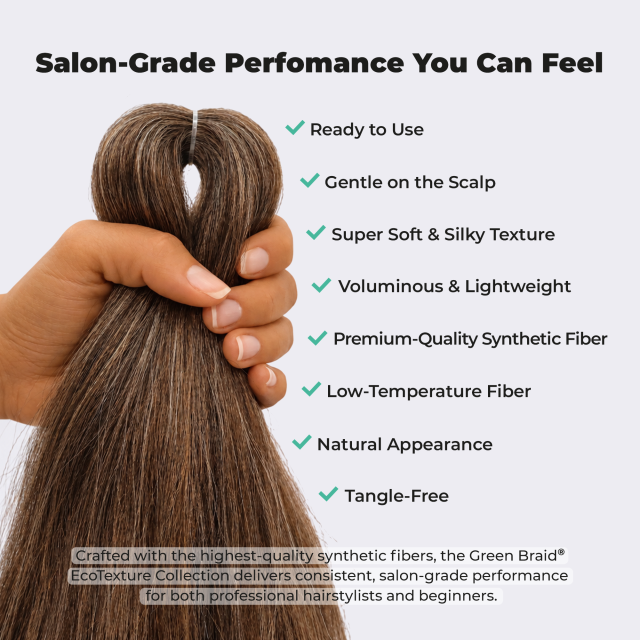 Premium Ombre Brown Pre-Stretched Braiding Hair, 28 in (10.5 oz) — detail