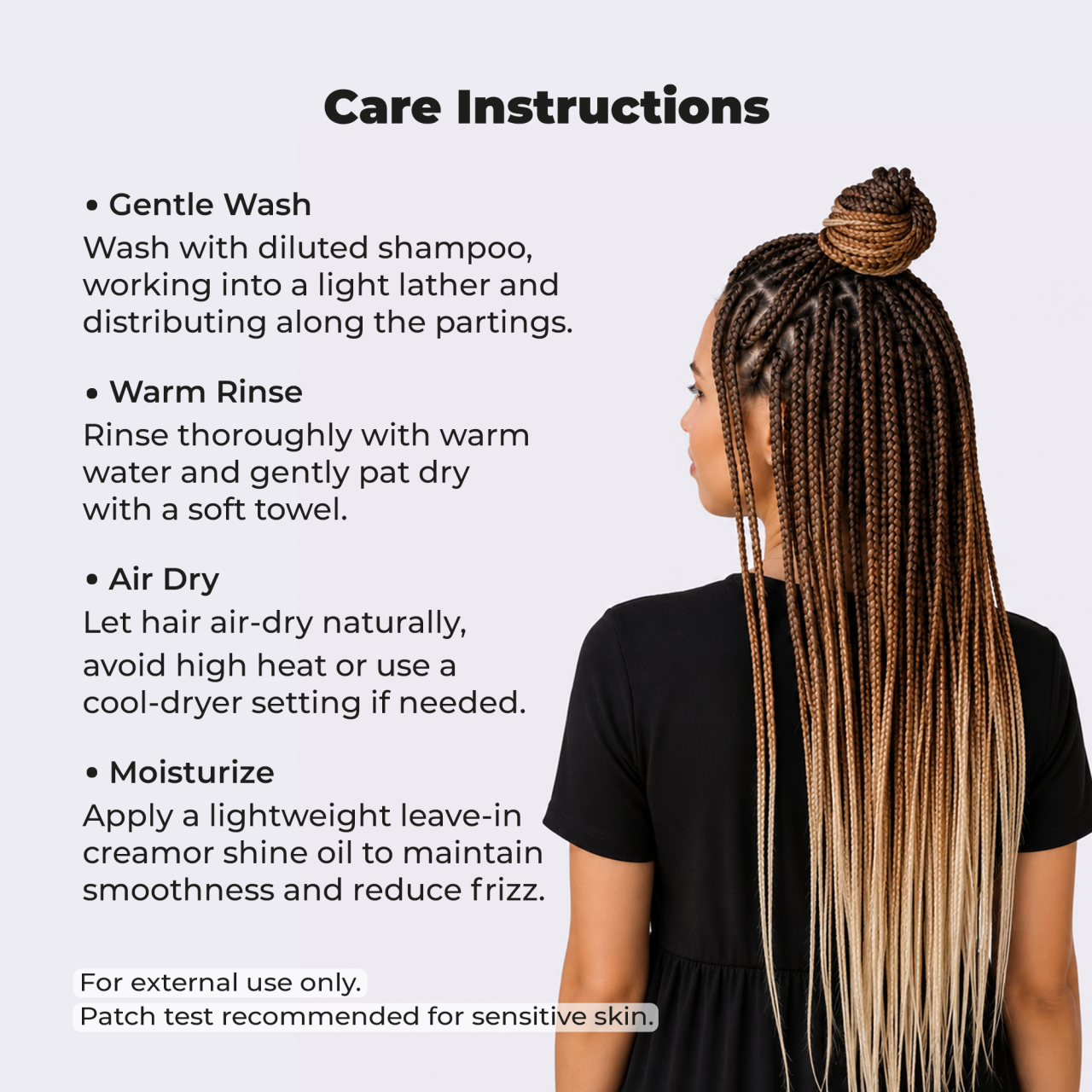 Premium Ombre Brown Pre-Stretched Braiding Hair, 28 in (10.5 oz) — alternate view