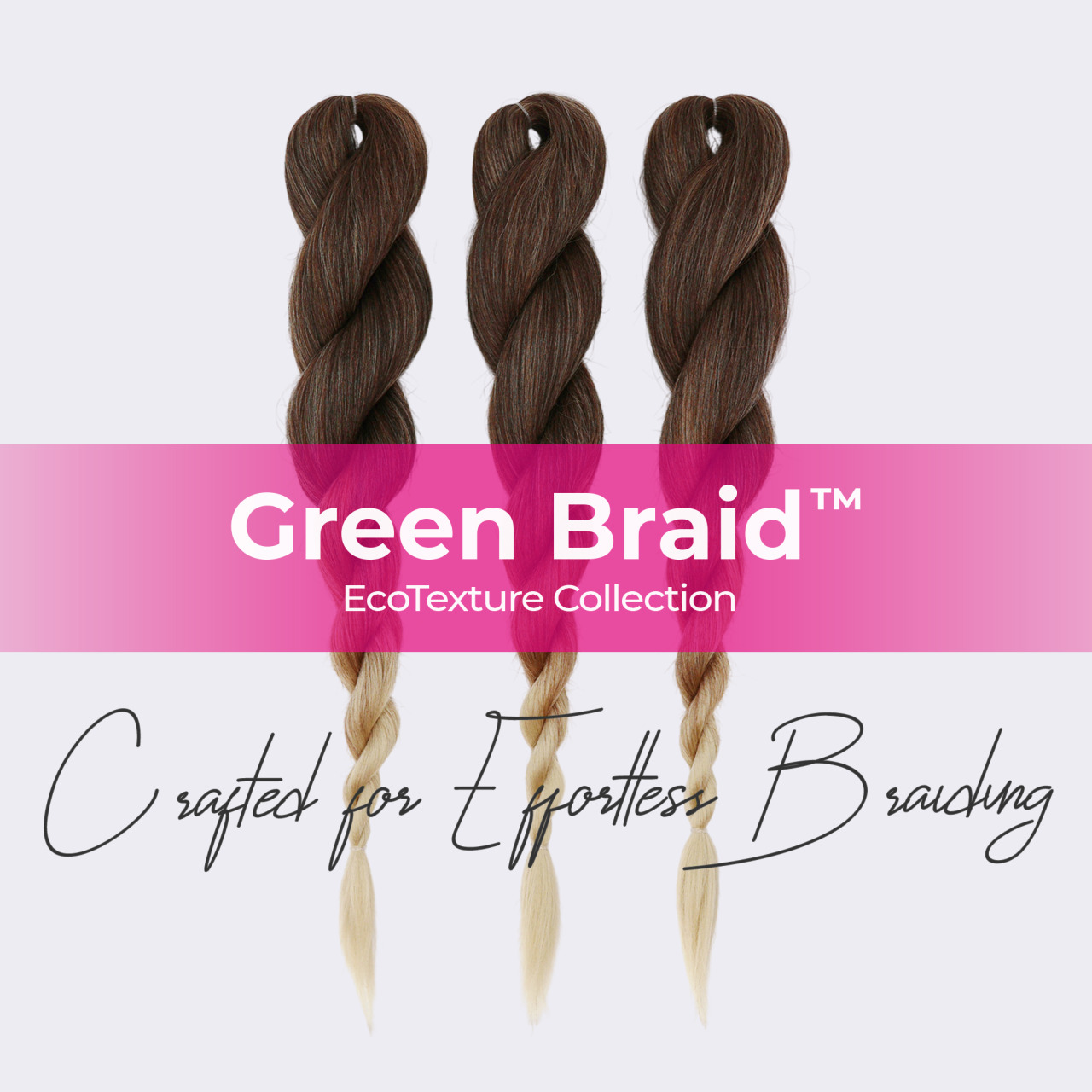 Premium Pre-Stretched Braiding Hair, Ombre Brown, 28 in, 10.5 oz