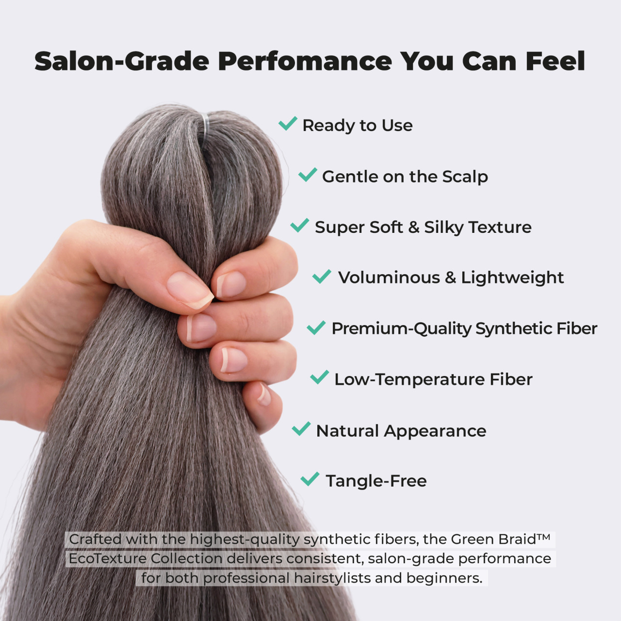 Premium Pre-Stretched Braiding Hair, Ombre Grey, 28 in, 10.5 oz