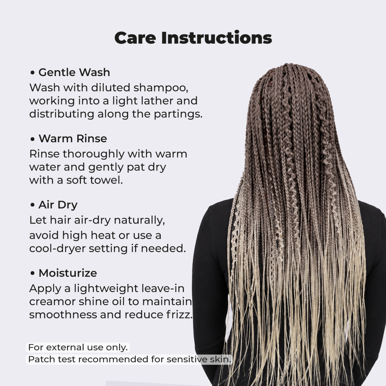 Premium Ombre Gray Pre-Stretched Braiding Hair, 28 in (10.5 oz) — alternate view