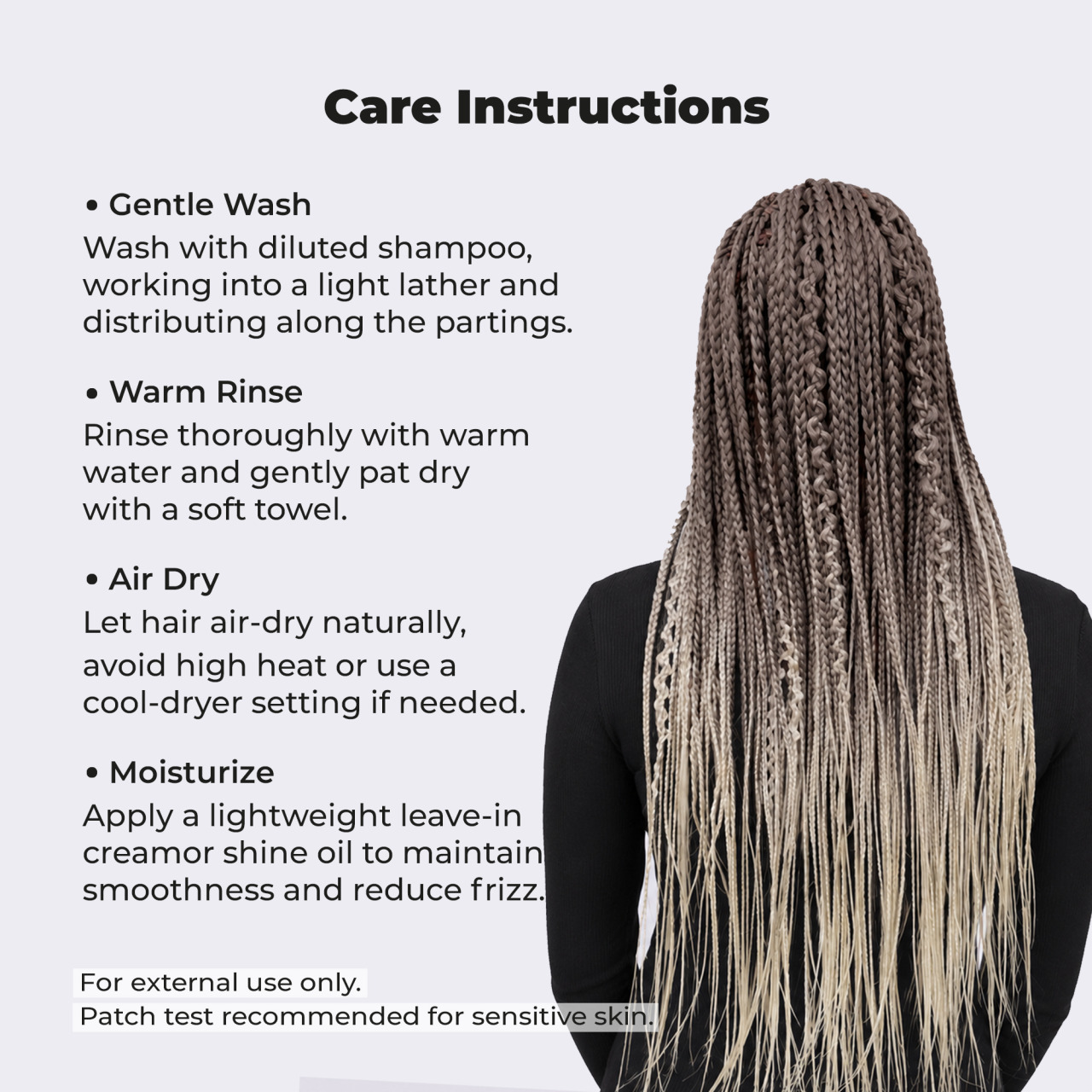 Premium Pre-Stretched Braiding Hair, Ombre Grey, 28 in, 10.5 oz