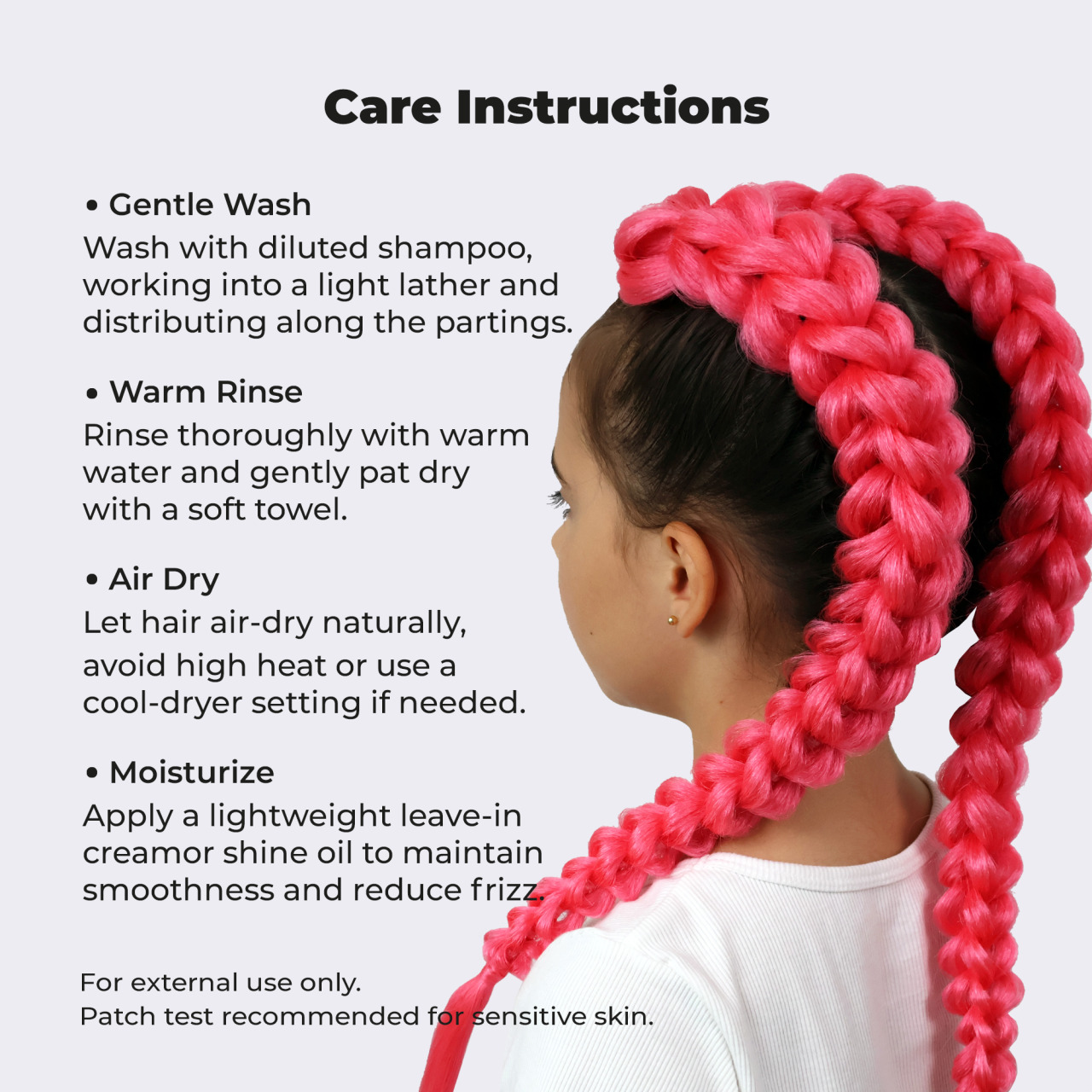 Premium Pre-Stretched Braiding Hair, Pink, 28 in, 10.5 oz