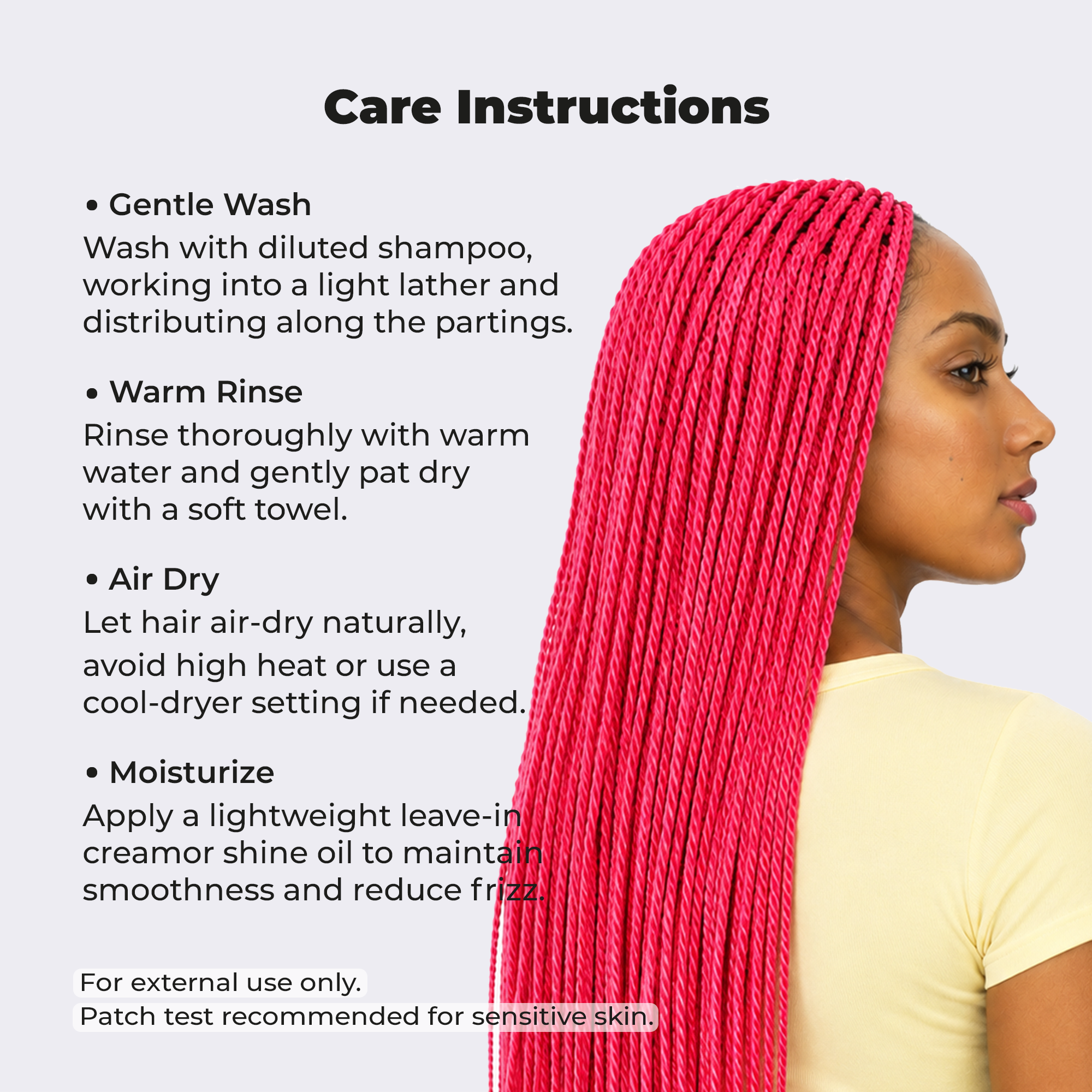 Pink Pre-Stretched Braiding Hair, 28 in (10.5 oz) — in the pack