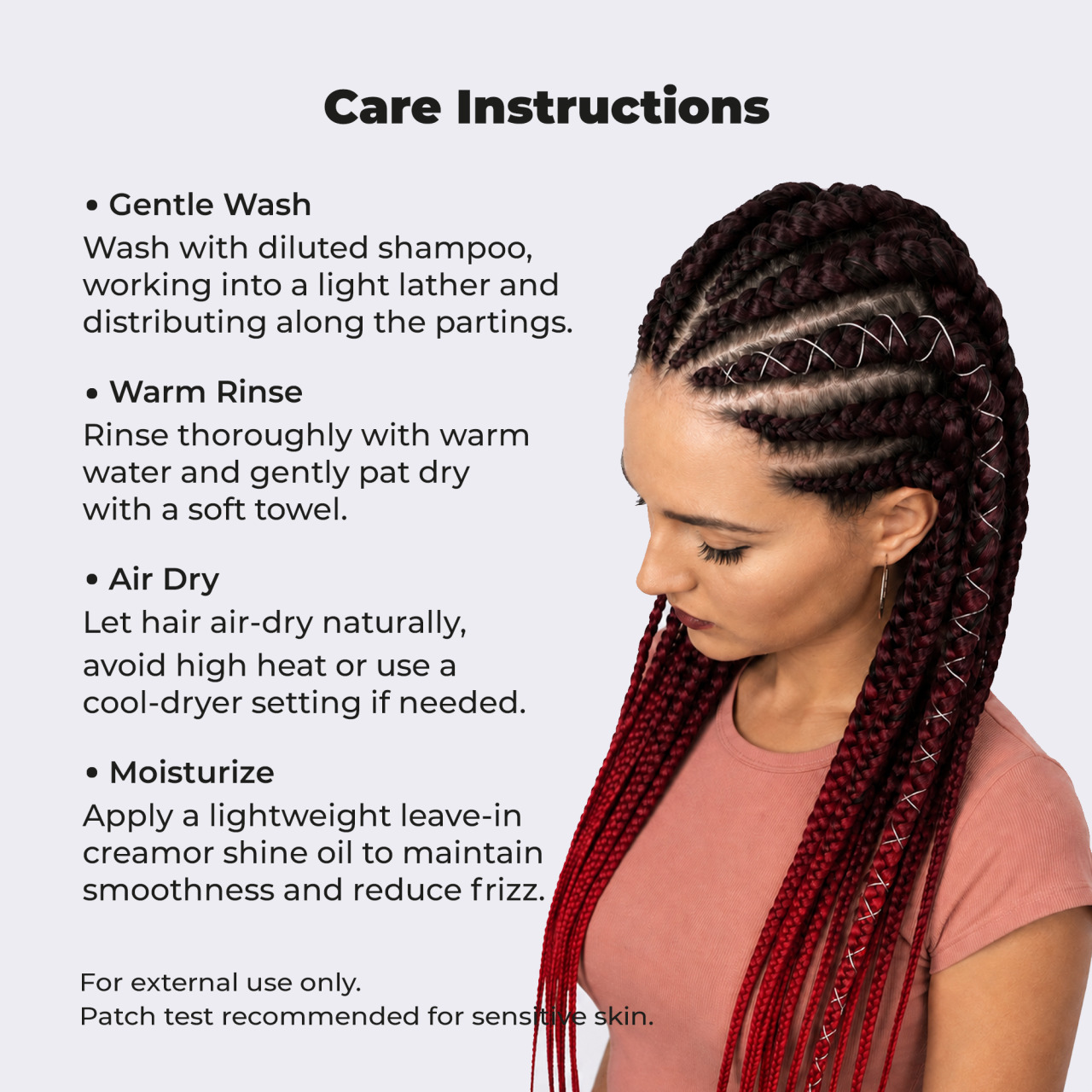 Premium Pre-Stretched Braiding Hair, Burgundy, 28 in, 10.5 oz
