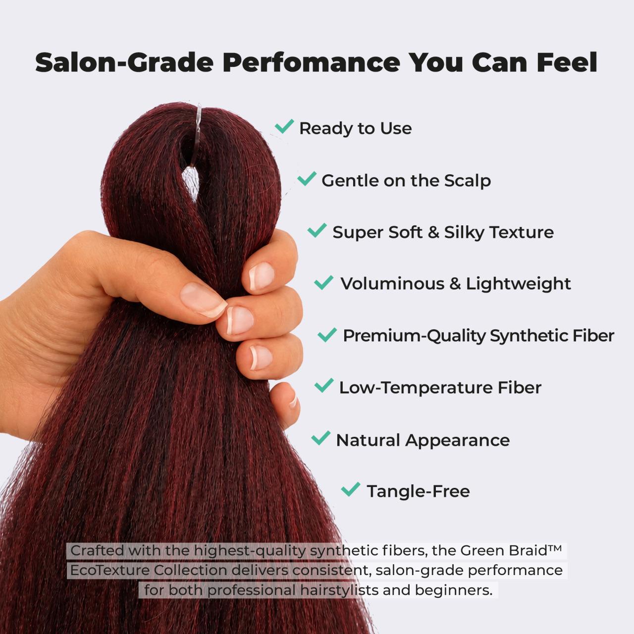 Premium Pre-Stretched Braiding Hair, Burgundy, 28 in, 10.5 oz
