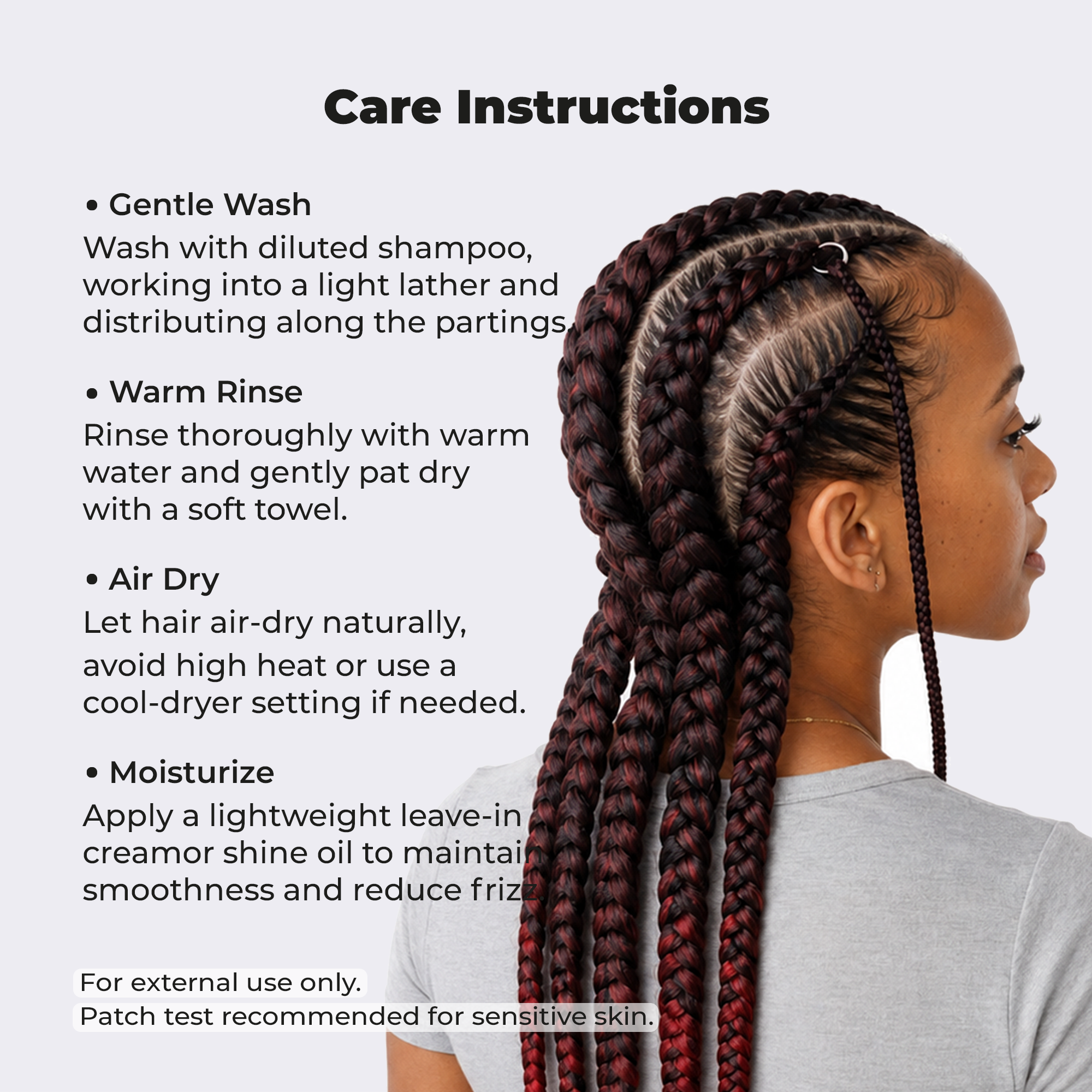 Burgundy Pre-Stretched Braiding Hair, 28 in (10.5 oz) — in the pack