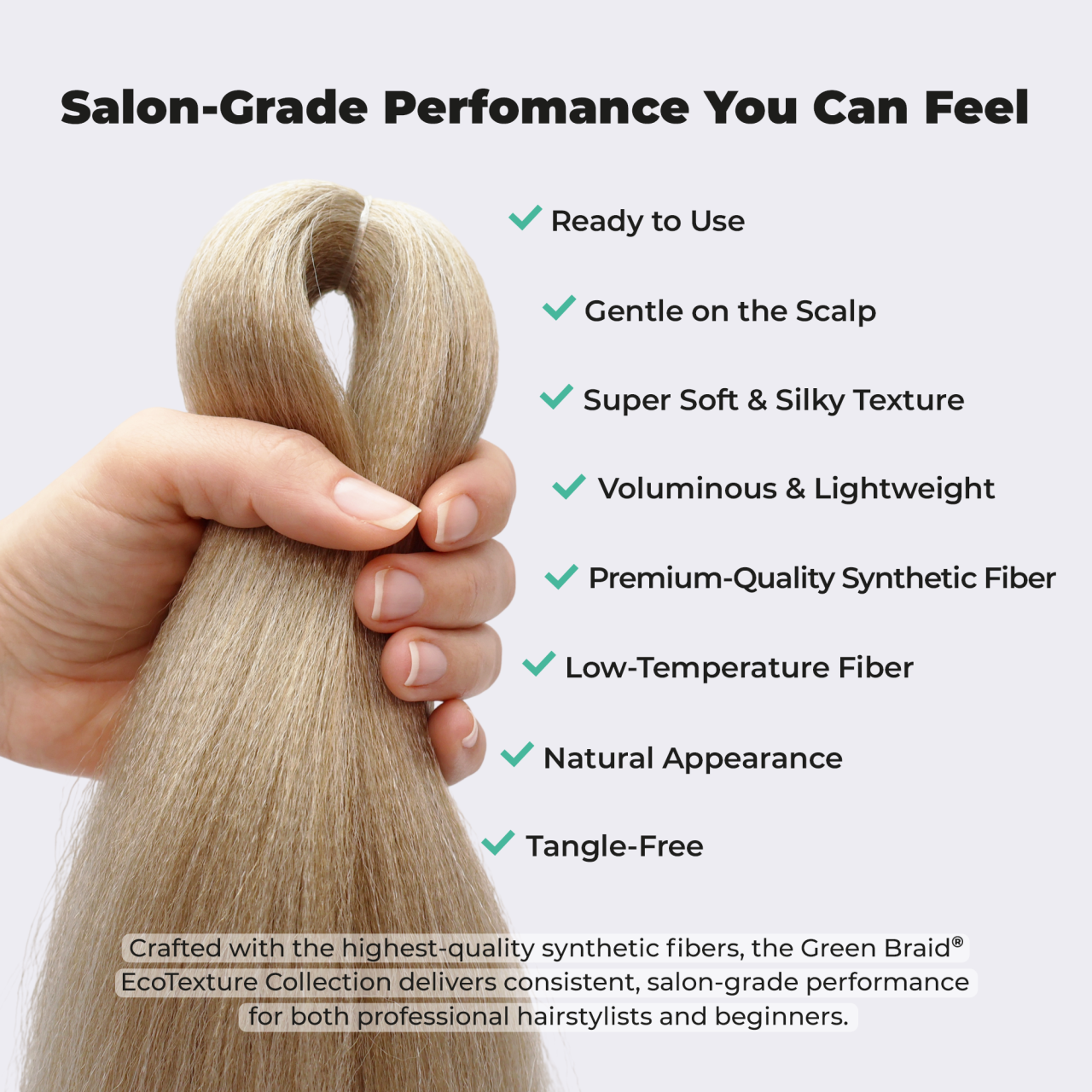 Premium Ombre Blonde Pre-Stretched Braiding Hair, 28 in (10.5 oz) — detail