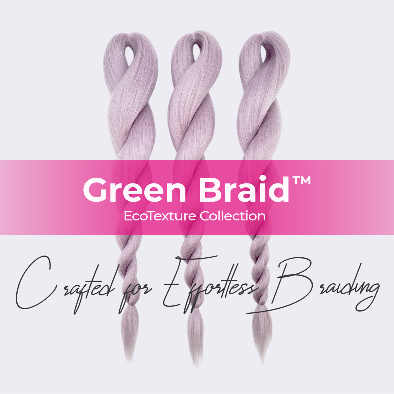 Premium Pre-Stretched Braiding Hair, Light Purple, 28 in, 10.5 oz